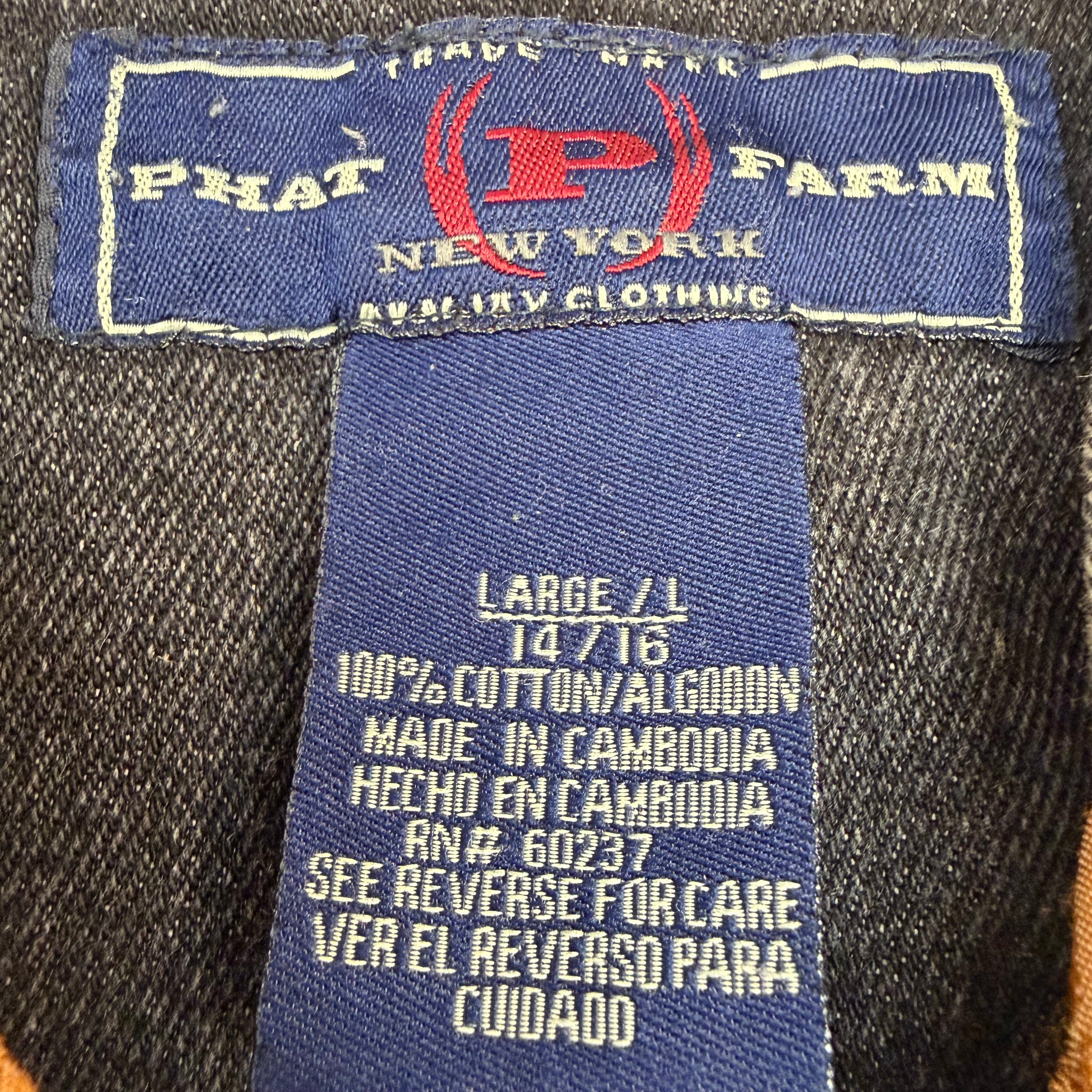 Vintage Phat Farm Denim Trucker Jacket Grey