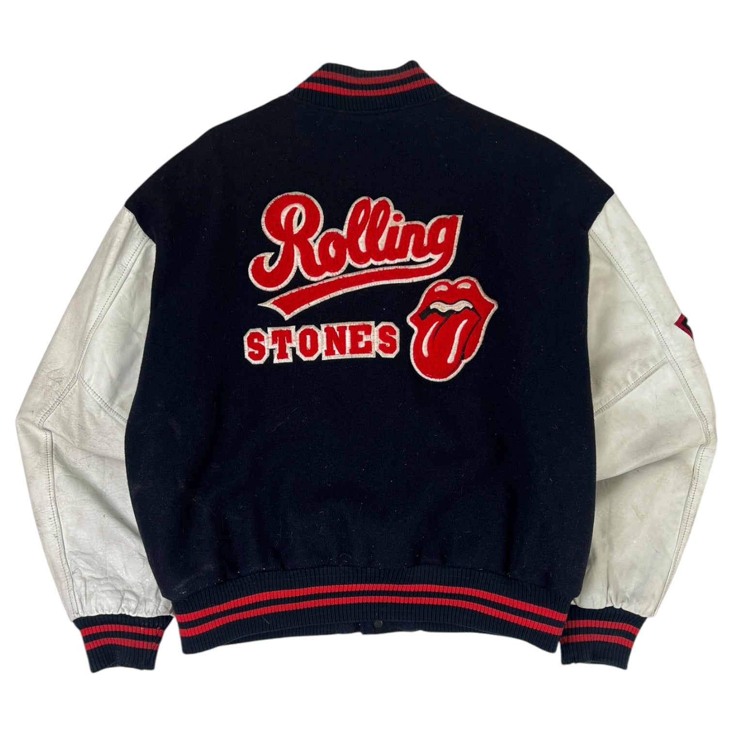 Vintage 1994 Rolling Stones World Tour Wool Varsity Jacket Black