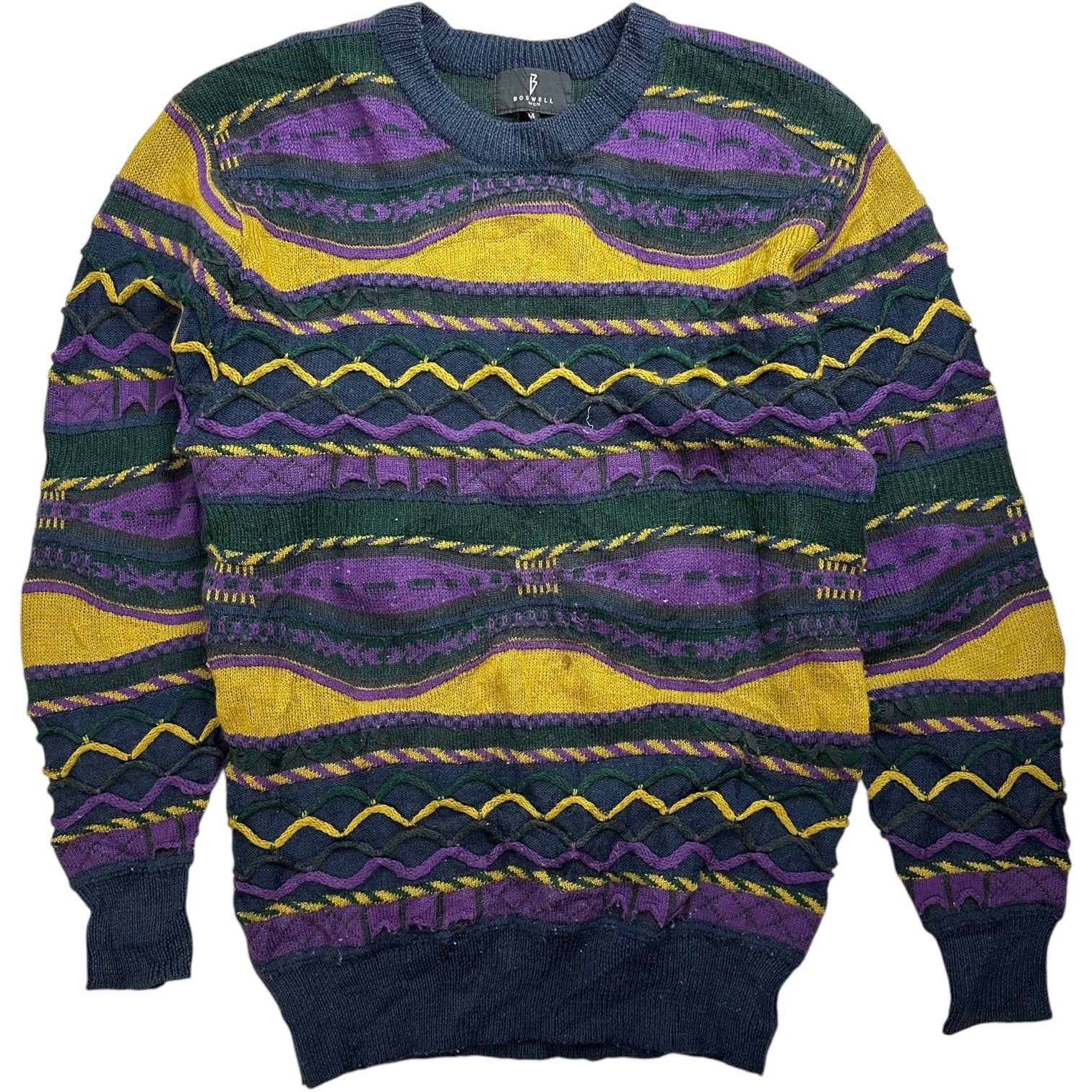 Vintage Boswell Knit Sweater Purple/Yellow