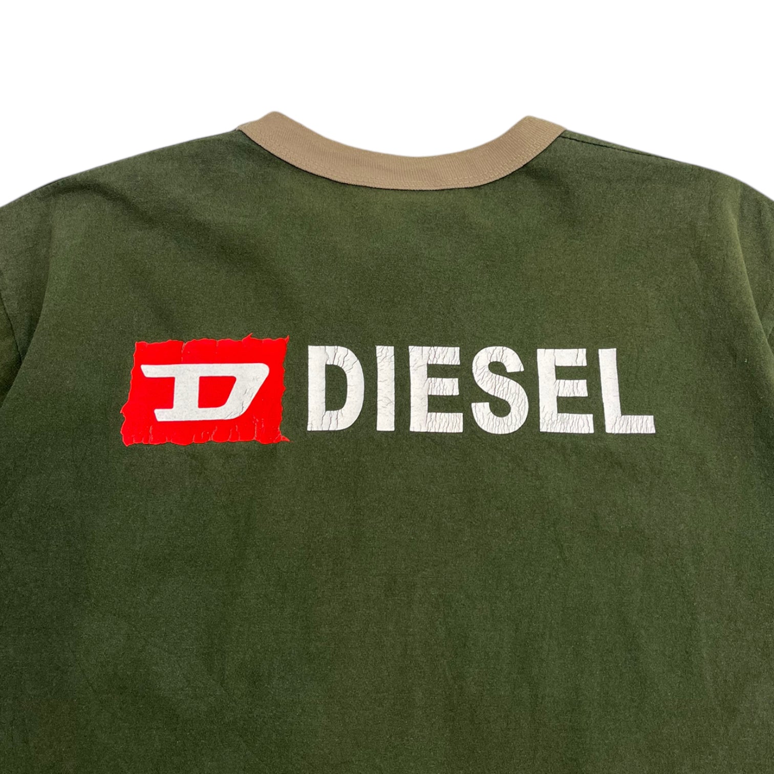 Vintage Y2K Diesel Dragon Logo Ringer T-Shirt