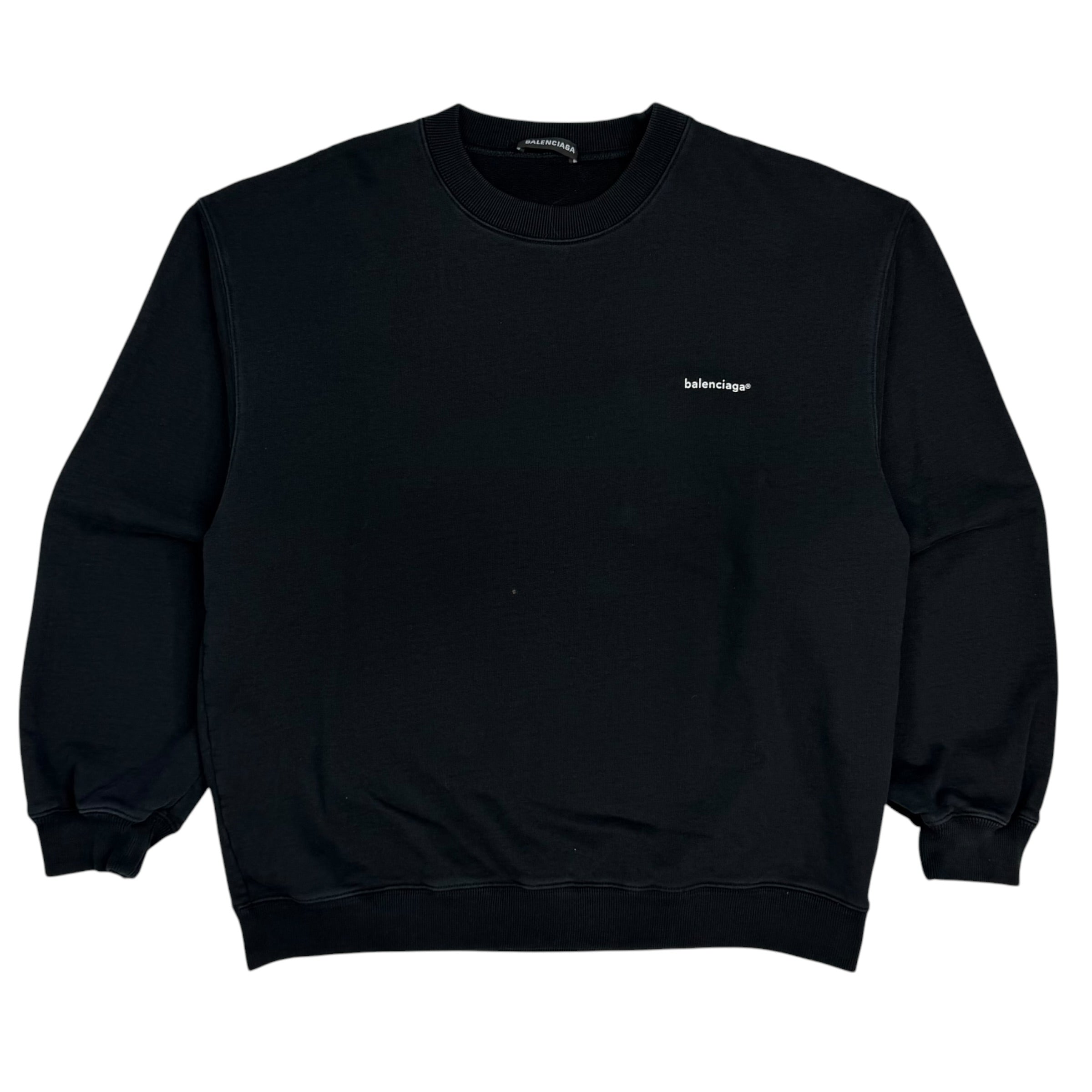 Balenciaga Small Logo Crewneck Black