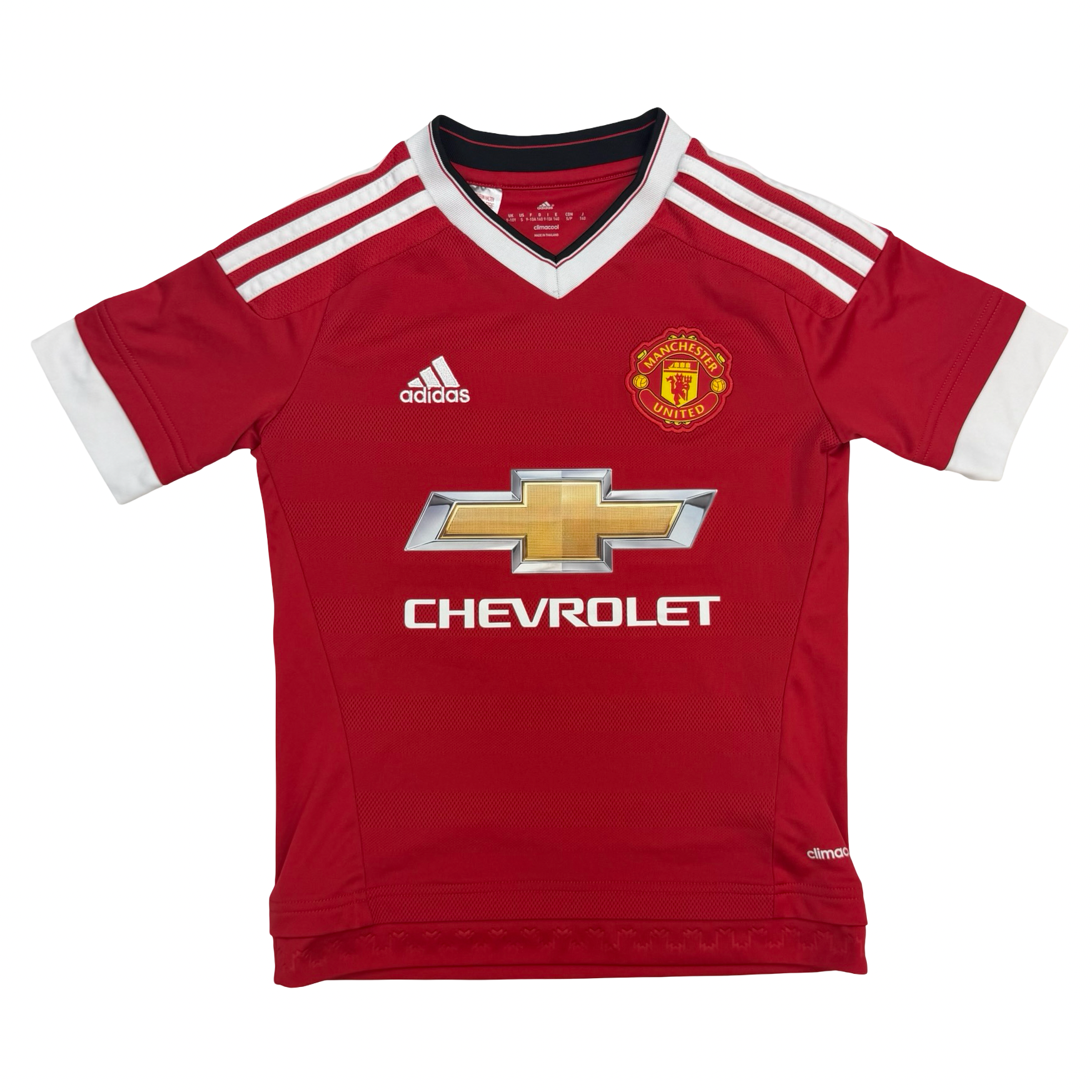 2015-16 Adidas Youth Manchester United Chevrolet Jersey Red