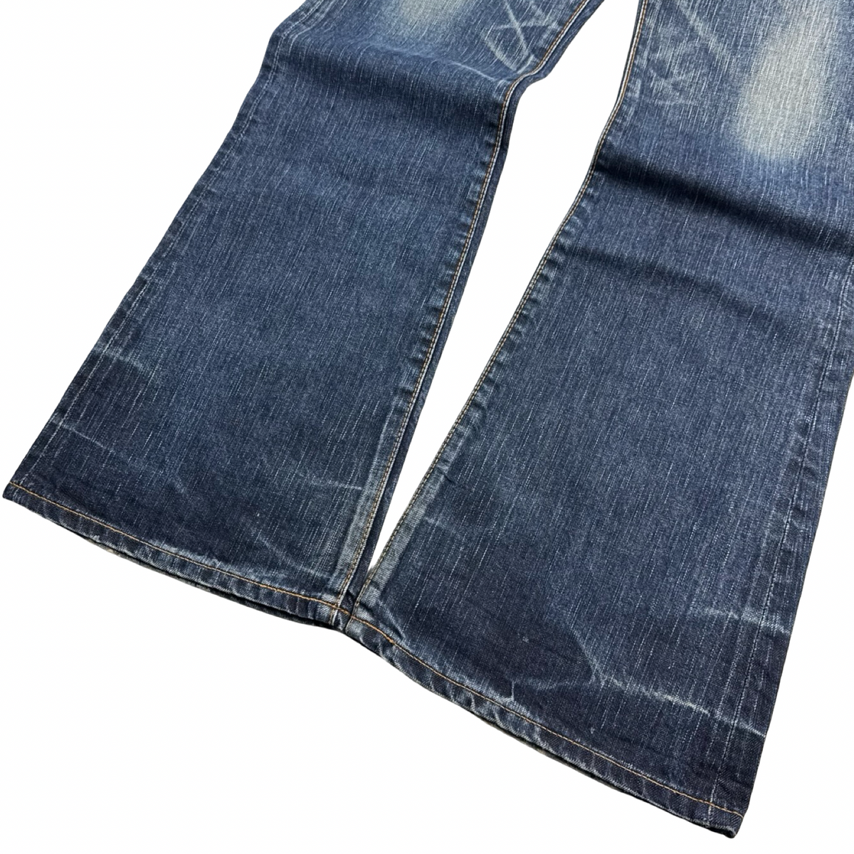 (W) Edwin Raw Denim Bottoms Faded Blue