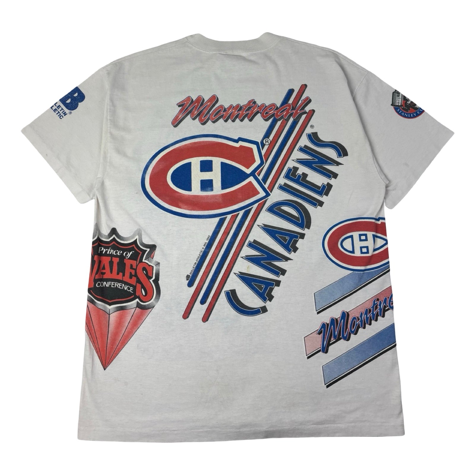 1992 Bulletin Athletic Montreal Canadiens AOP NHL T-Shirt