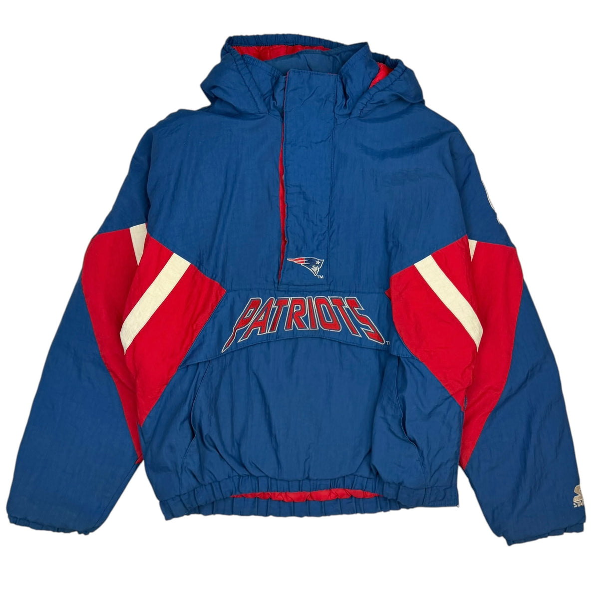 Vintage Starter New England Patriots Quarter Zip Jacket Blue/Red
