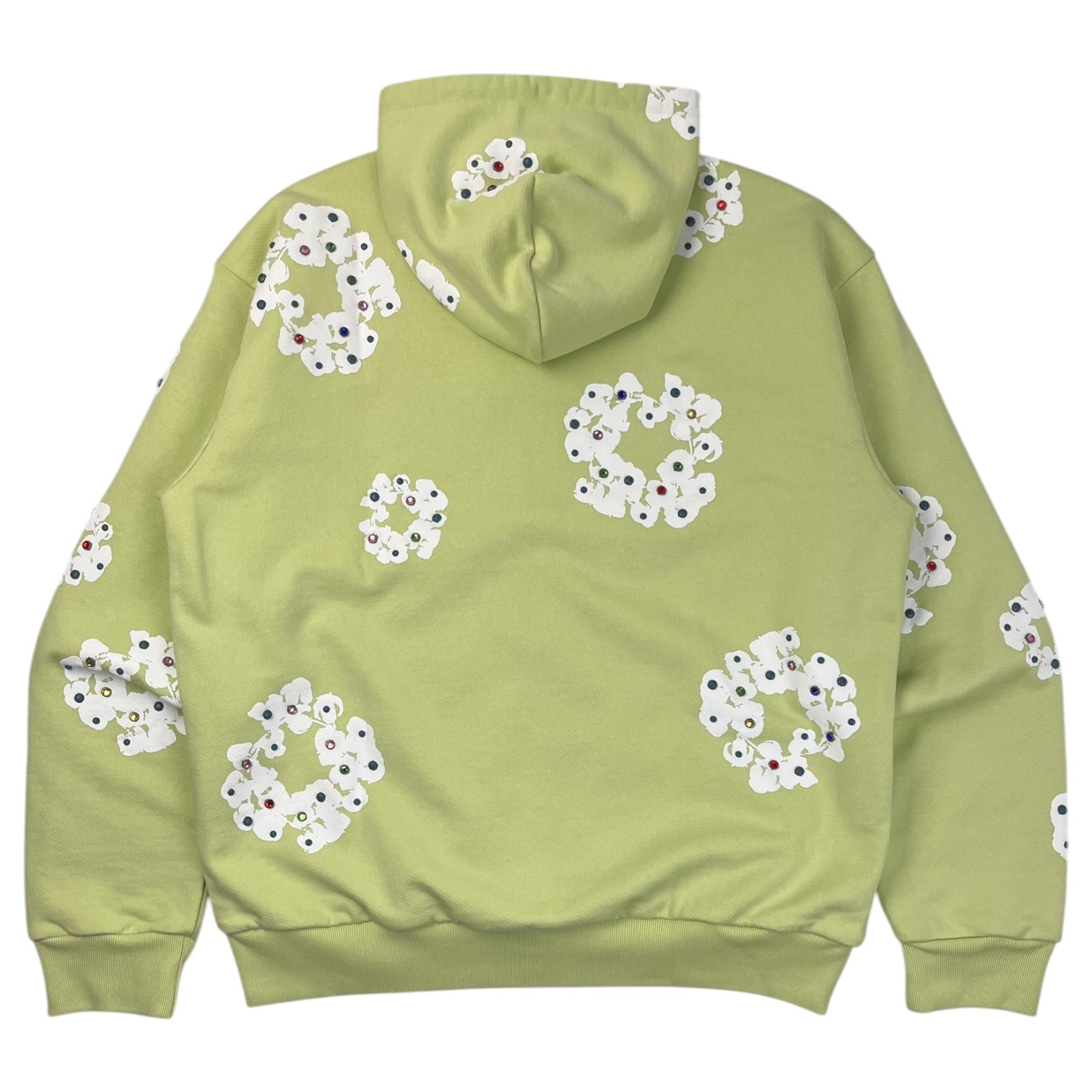 Denim Tears Rhinestone Cotton Wreath Zip Hoodie Mint