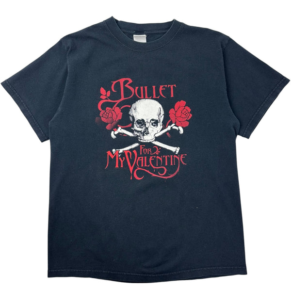 Vintage Bullet For My Valentine Roses & Skull T-Shirt Navy