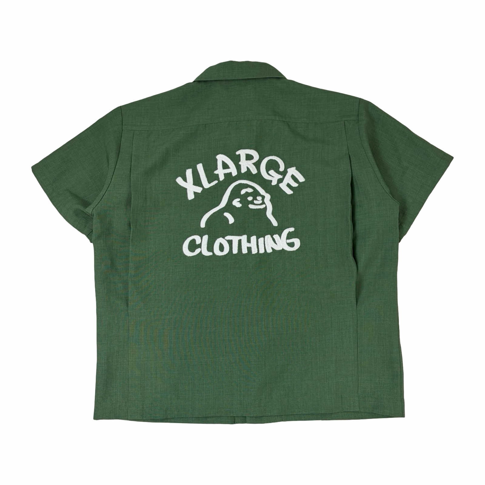 XLARGE Drawing Logo Short Sleeve Button Up Green