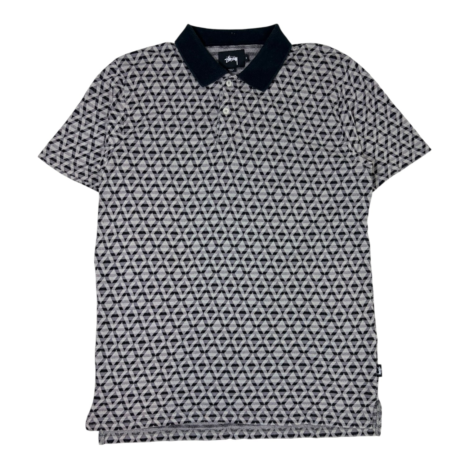 Stussy Diamond Polo Shirt Black & White