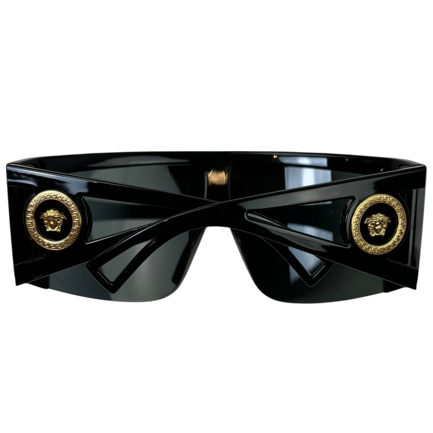 Versace Medusa Icon Shield Sunglasses Black/Gold