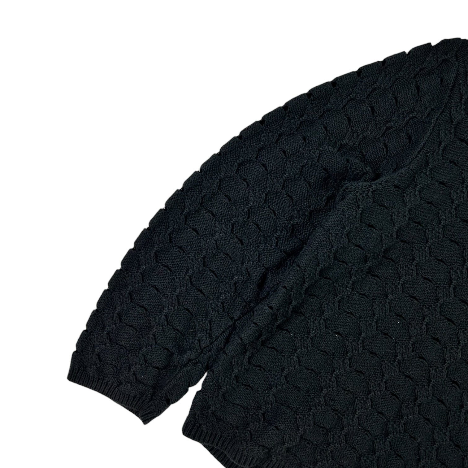 Stussy Open Knit Collared Sweater Black