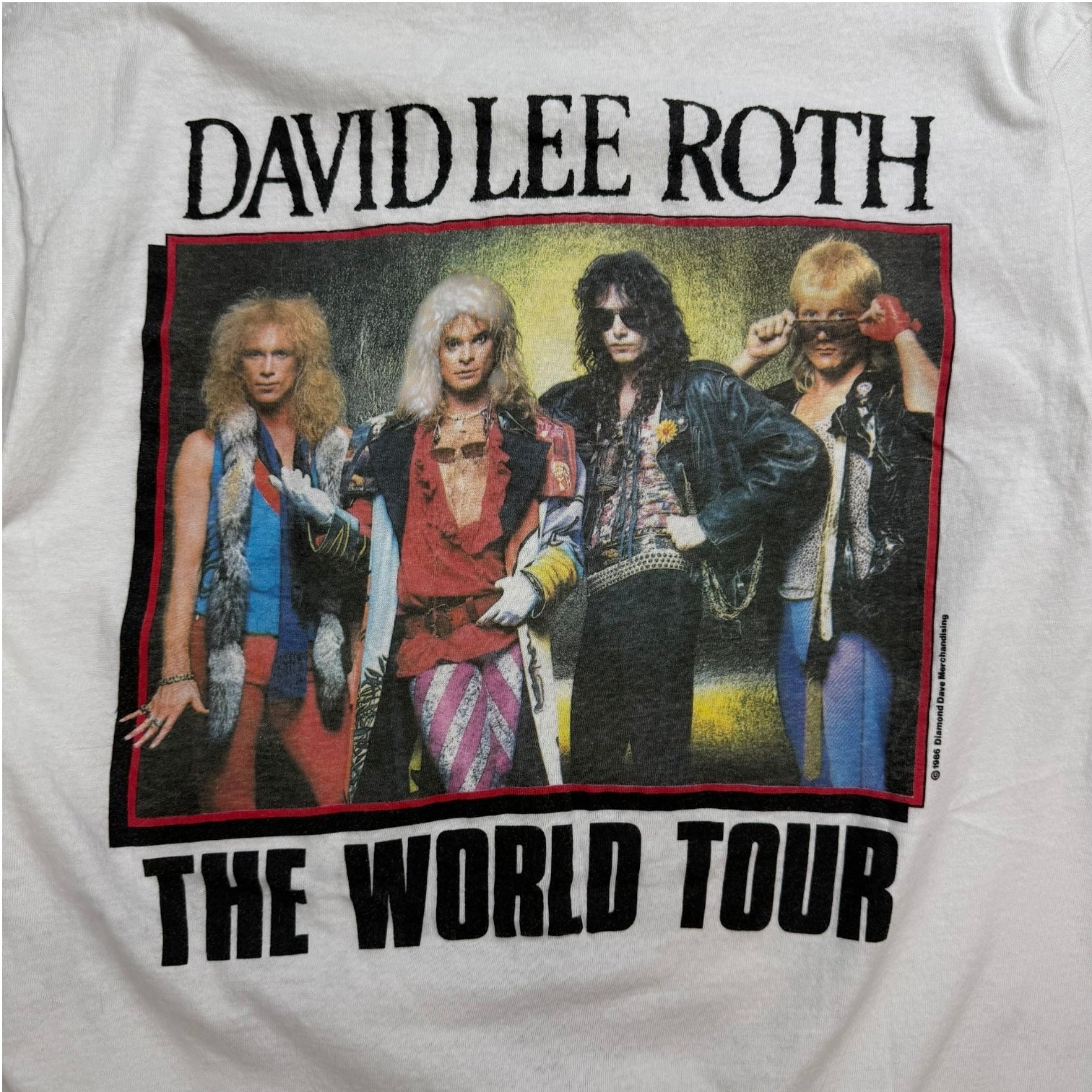 1986 David Lee Roth The World Tour Tee White