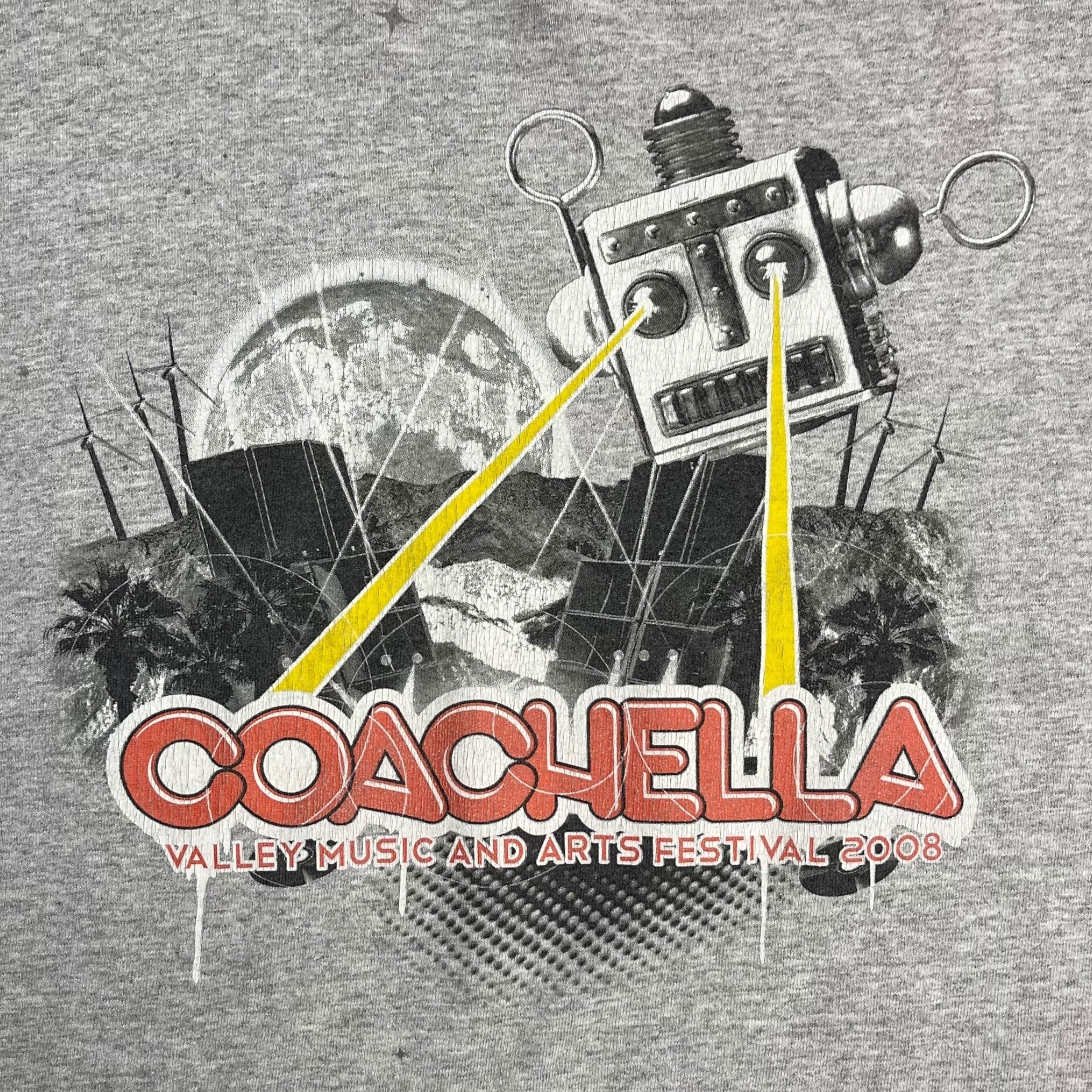 2008 Coachella Robot T-Shirt Grey