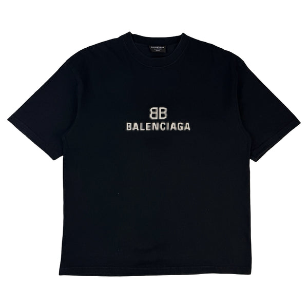 (W) Balenciaga BB Pixel Medium Fit T-Shirt Black