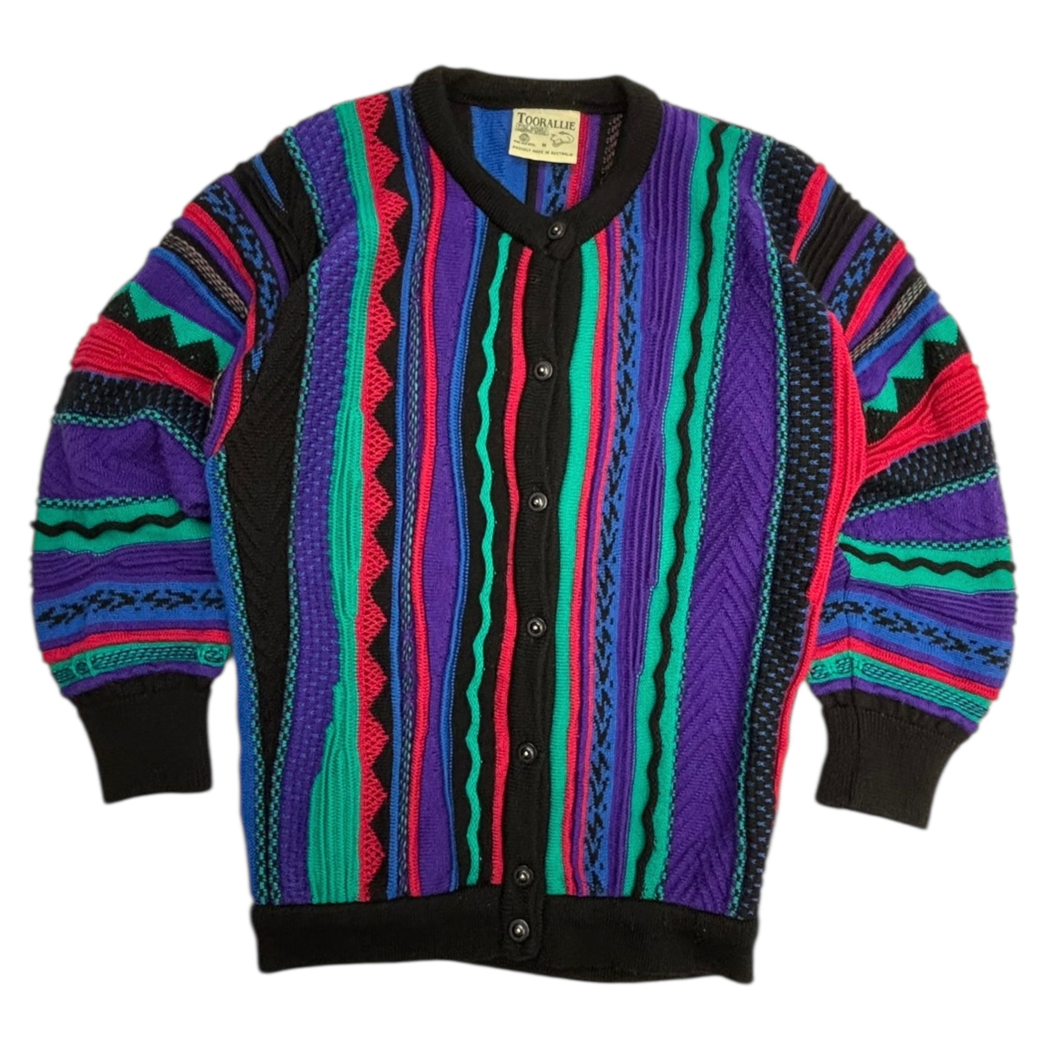 Vintage Toorallie Made In Australia Button Up 3D Knit