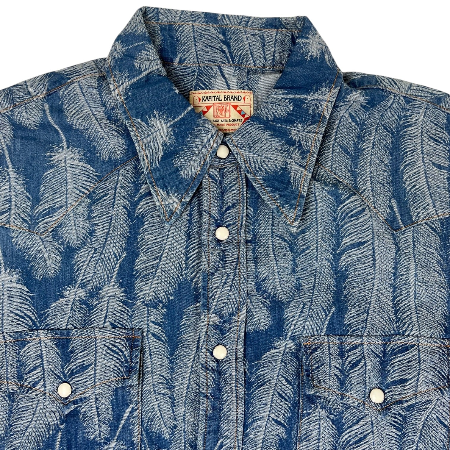 Kapital 5oz Magpie Denim Husky Western Shirt Indigo