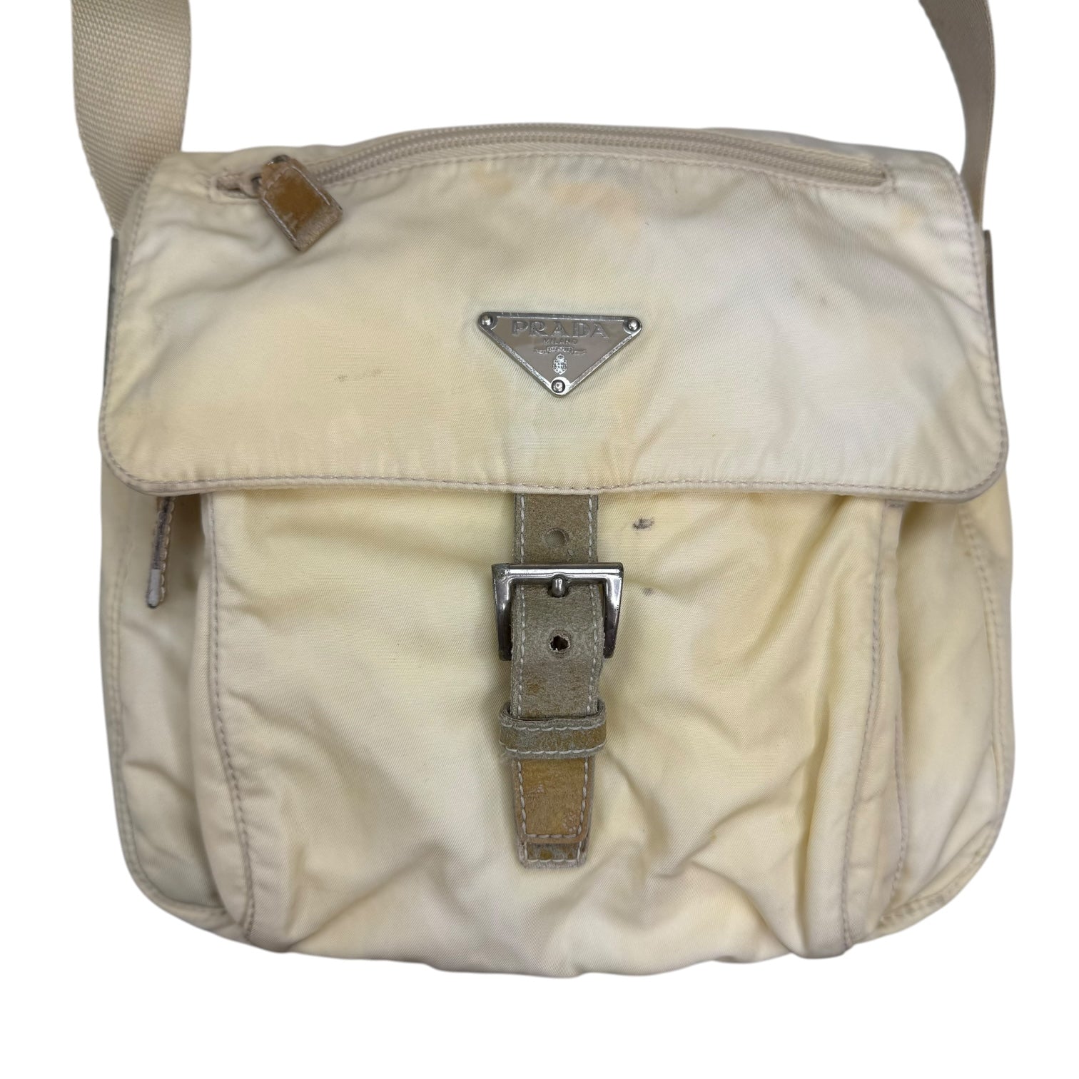 Prada Nylon Crossbody Bag White