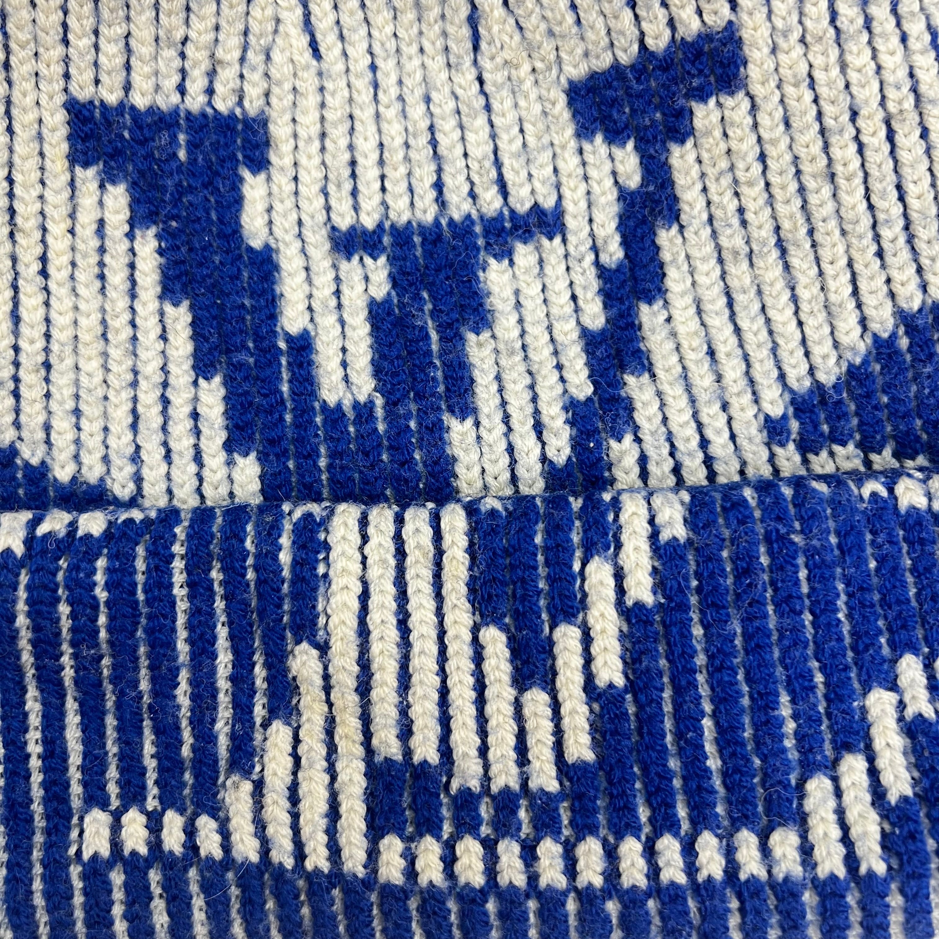 Louis Vuitton Rib Flower Knit Beanie Blue/White