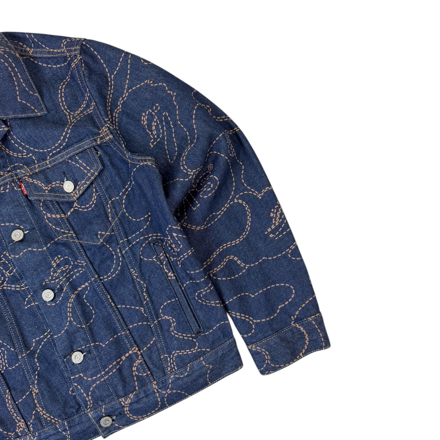 BAPE x Levi's Camo Trucker Jacket Indigo