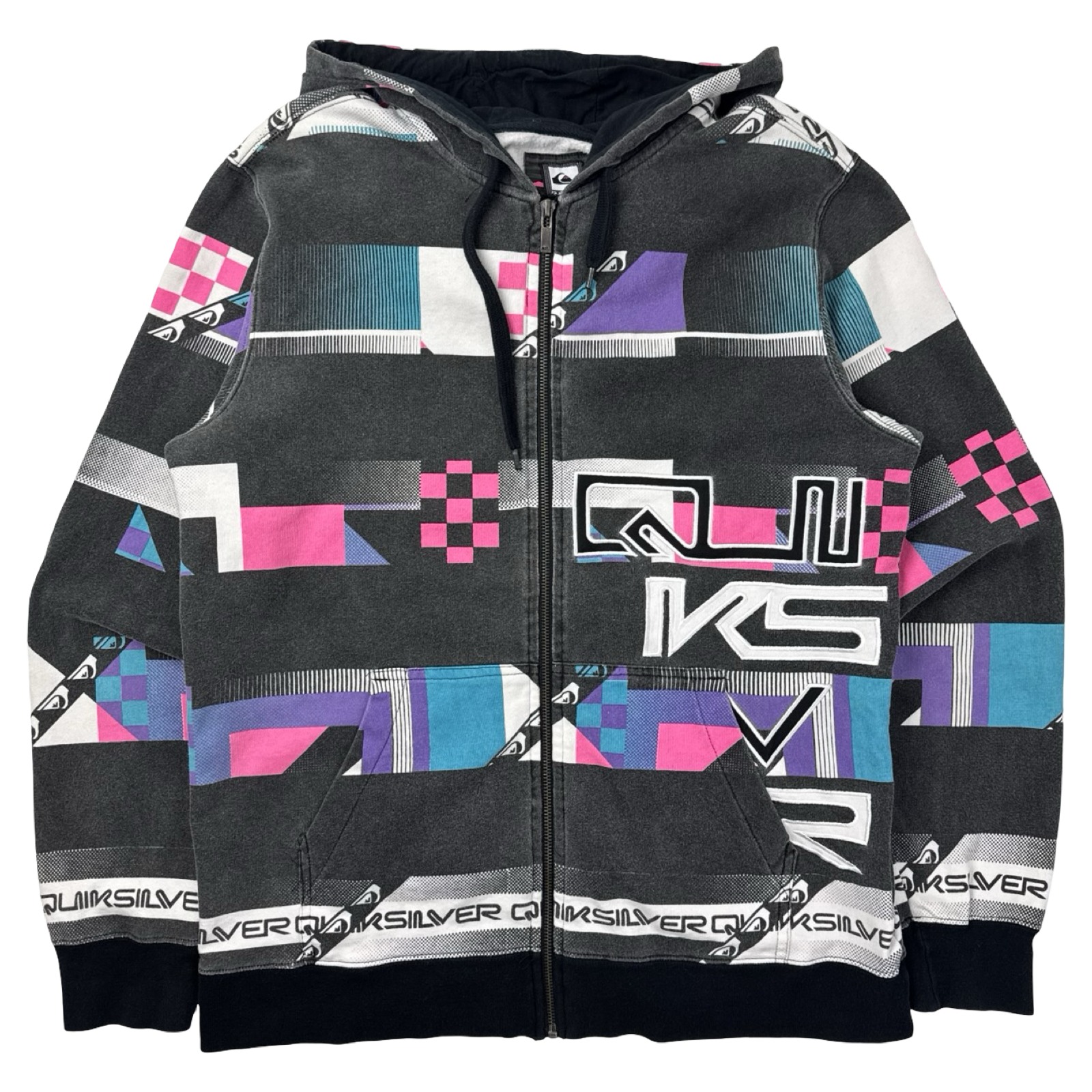 Vintage Y2K Quiksilver Surf Scene Zip Up Hoodie