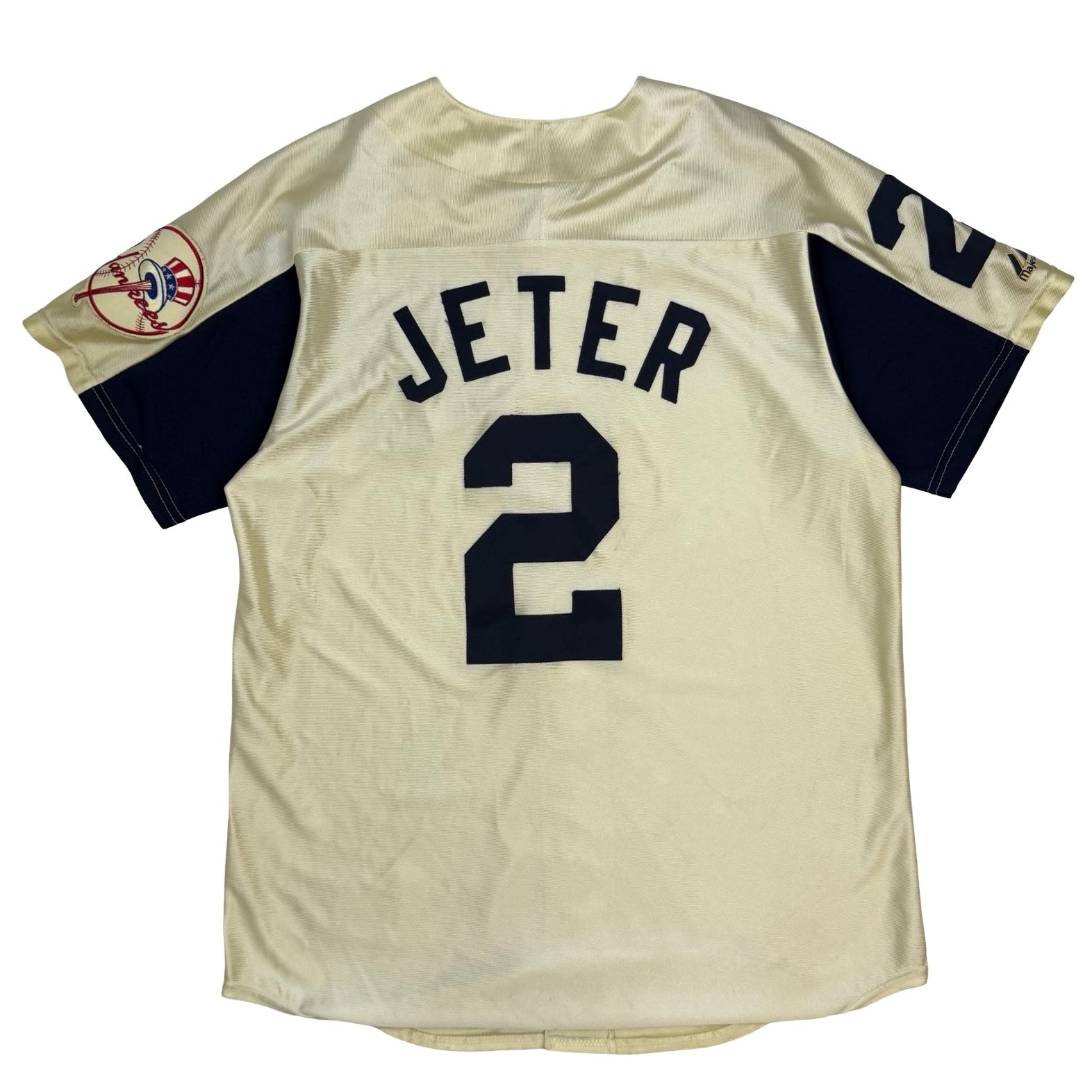 Vintage Derek Jeter New York Yankees Majestic Jersey Cream