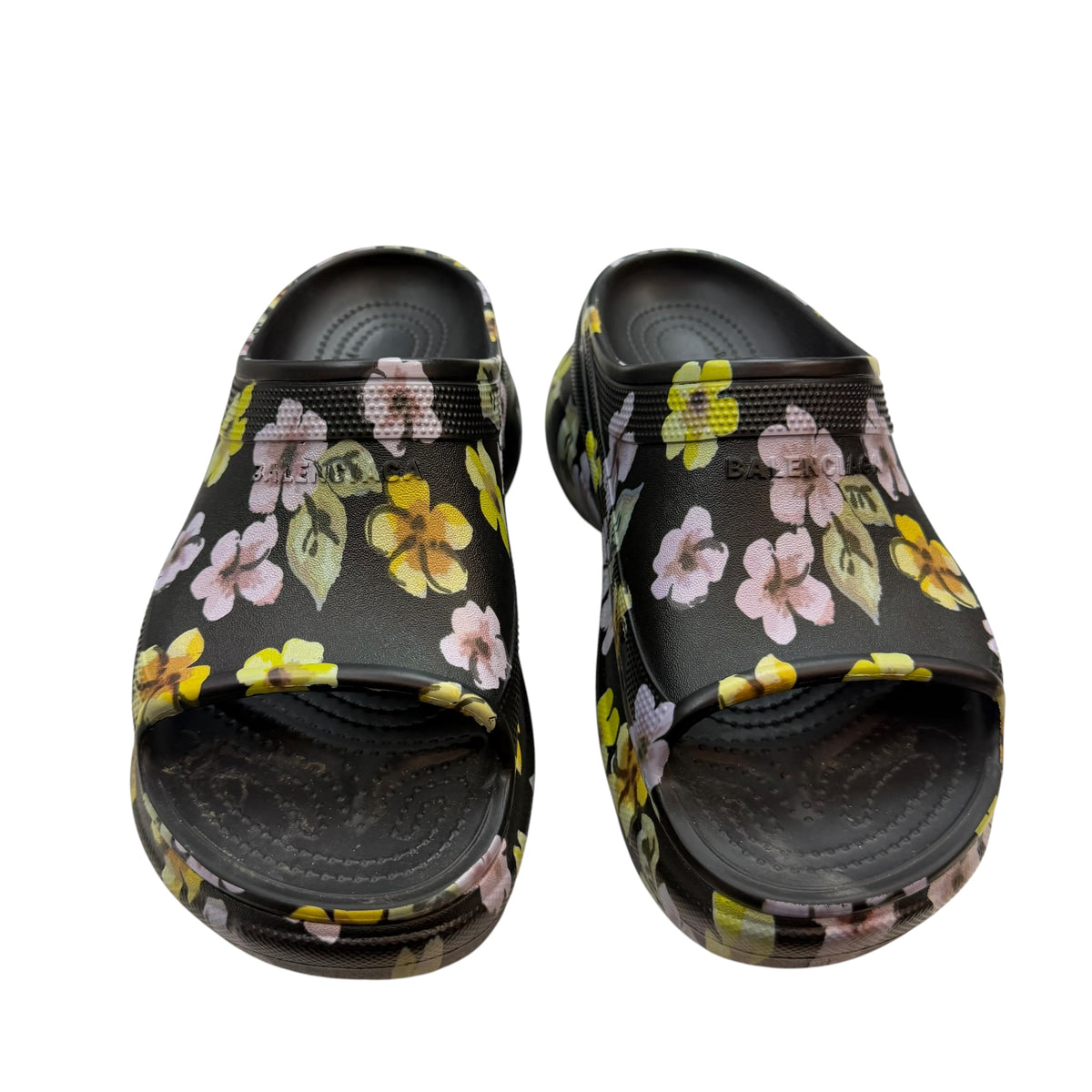 (W) Balenciaga X Crocs Pool Slide Sandals Floral (Used)