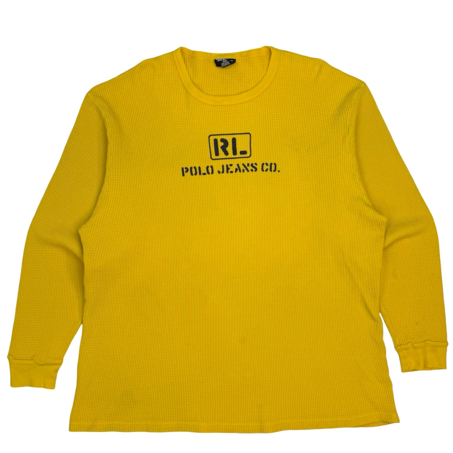 Vintage Polo Ralph Lauren Jeans Waffle Knit Longsleeve Yellow