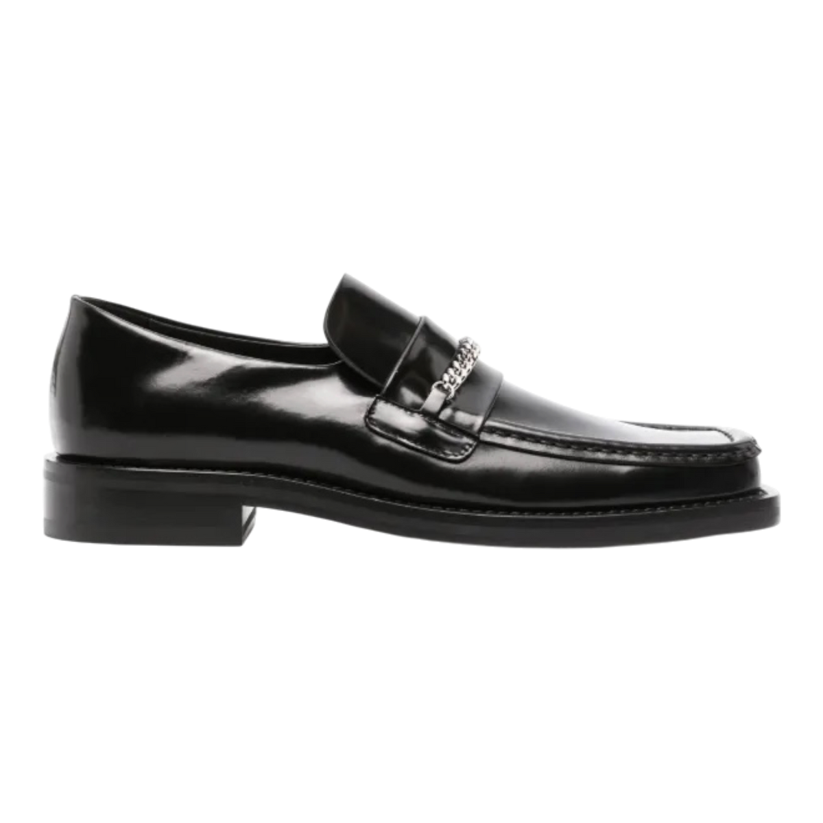 Martine Rose Leather Square Toe Chain Loafers Black (Used)