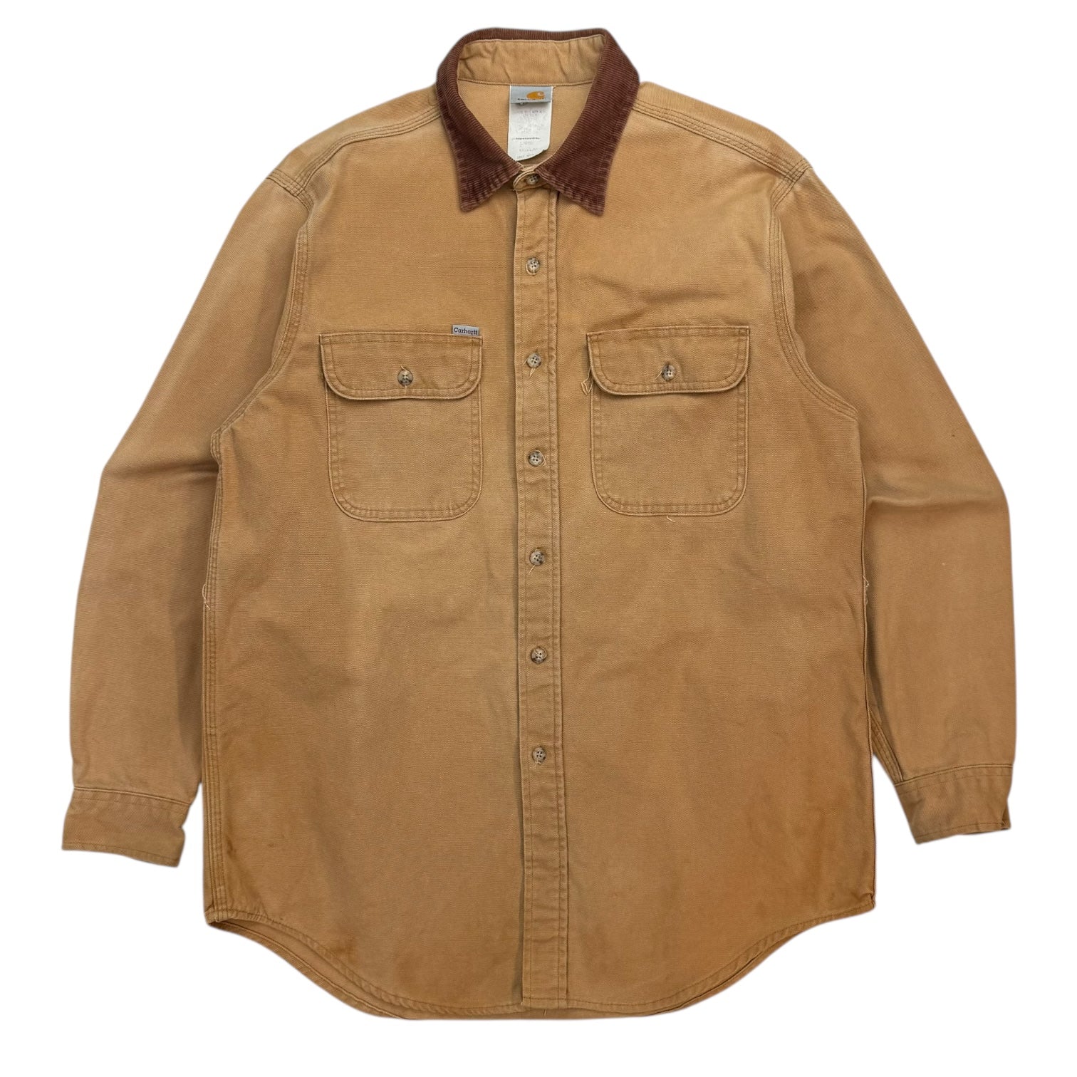 Vintage Carhartt Duck Canvas Button Up Shirt Tan