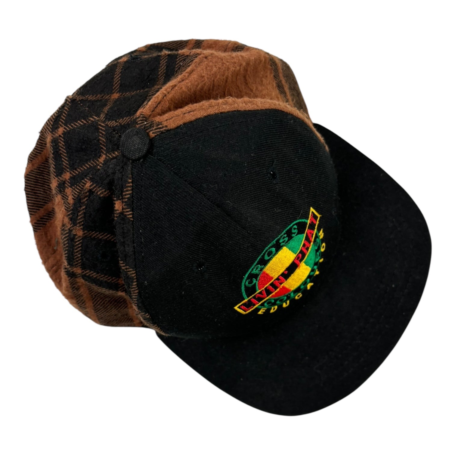Vintage Cross Colors “Livin’ Phat” Plaid SnapBack Hat