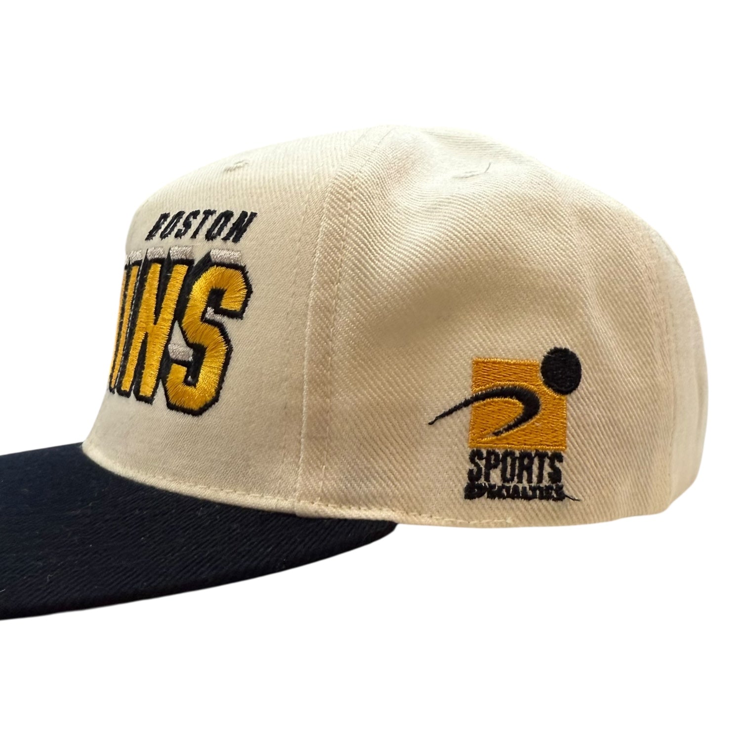 Vintage Sport Specialties Boston Bruins Laser SnapBack Hat White/Black
