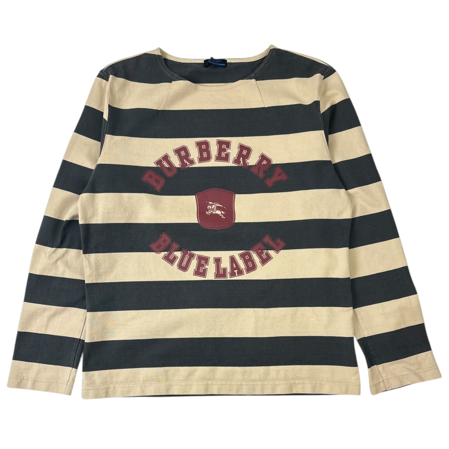Burberry Blue Label Striped Sailor Long Sleeve Shirt Beige/Black