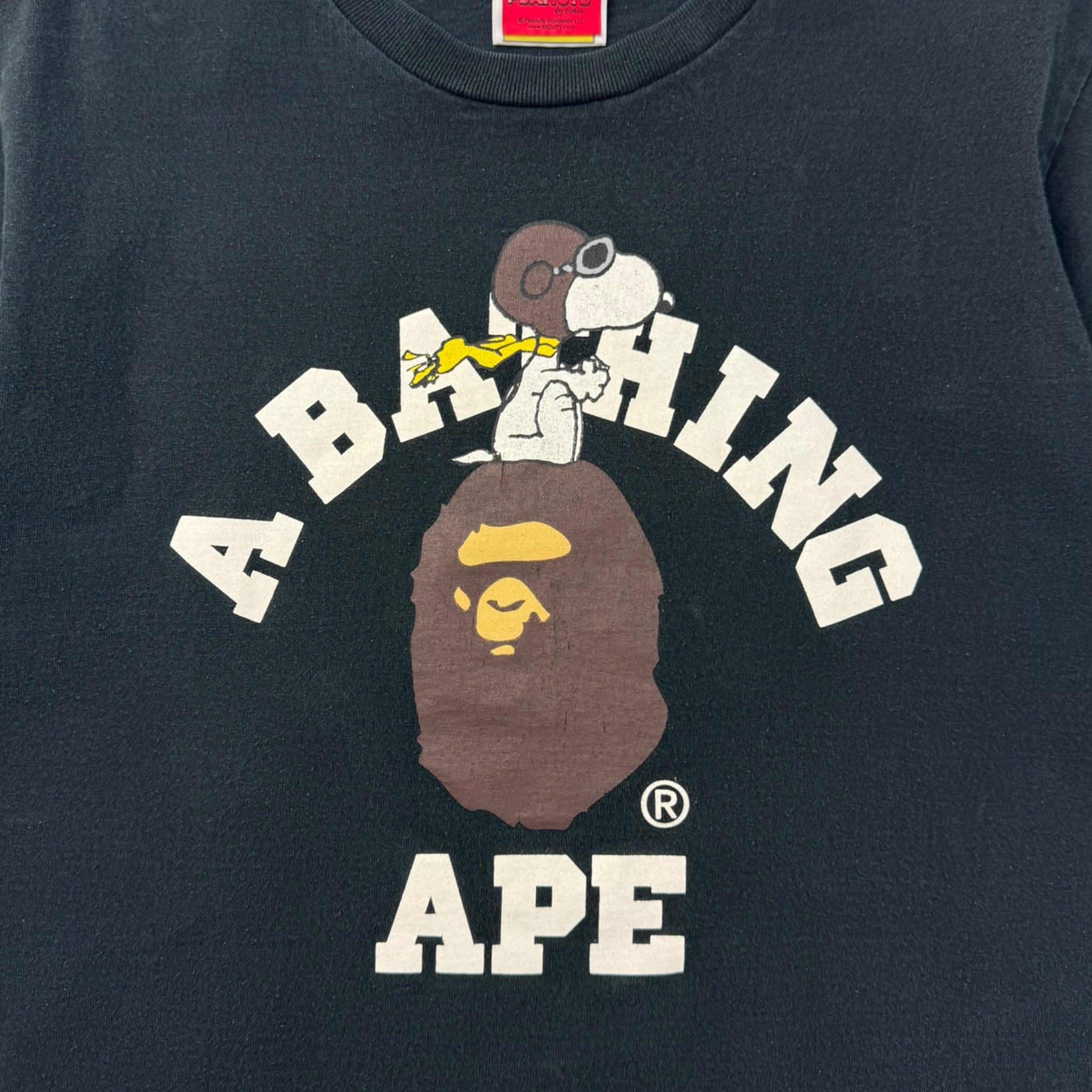 FW14 A Bathing Ape x Peanuts Tee Black