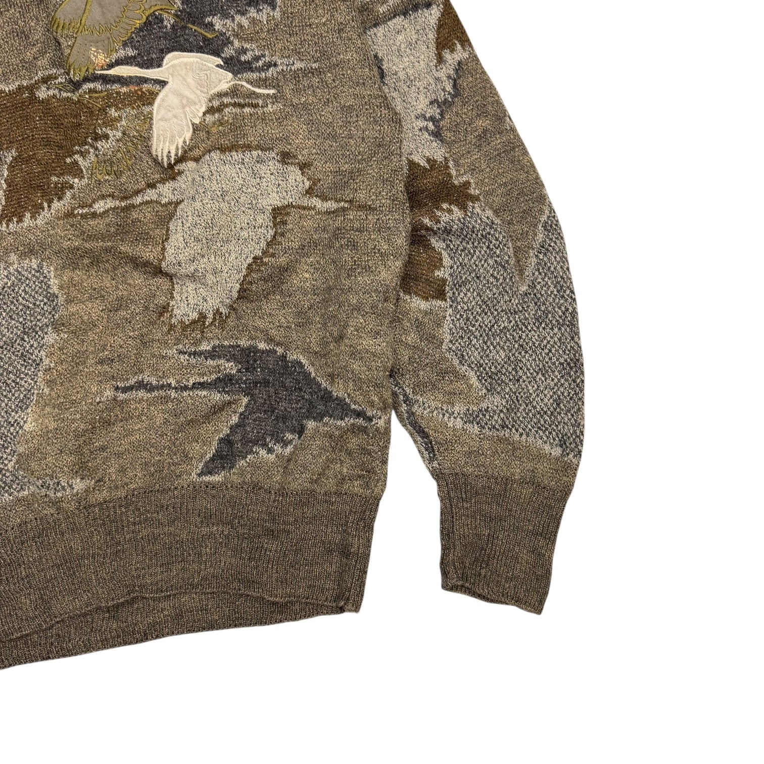 Vintage Bird Knit Sweater Brown