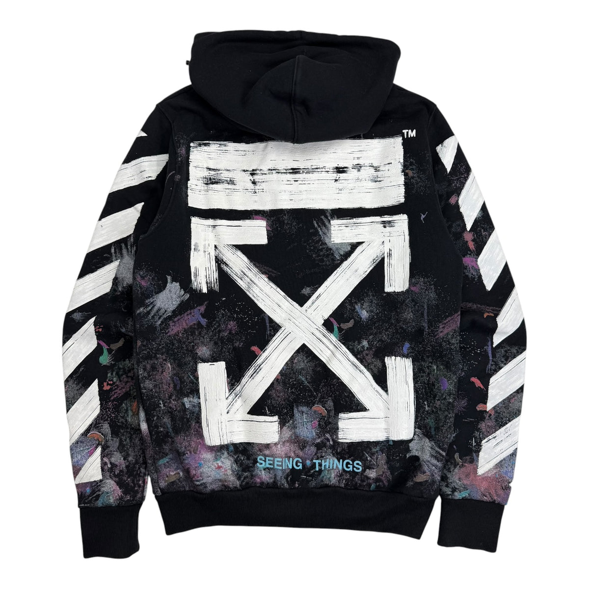 Off-White Galaxy Brushed Zip Up Hoodie Black