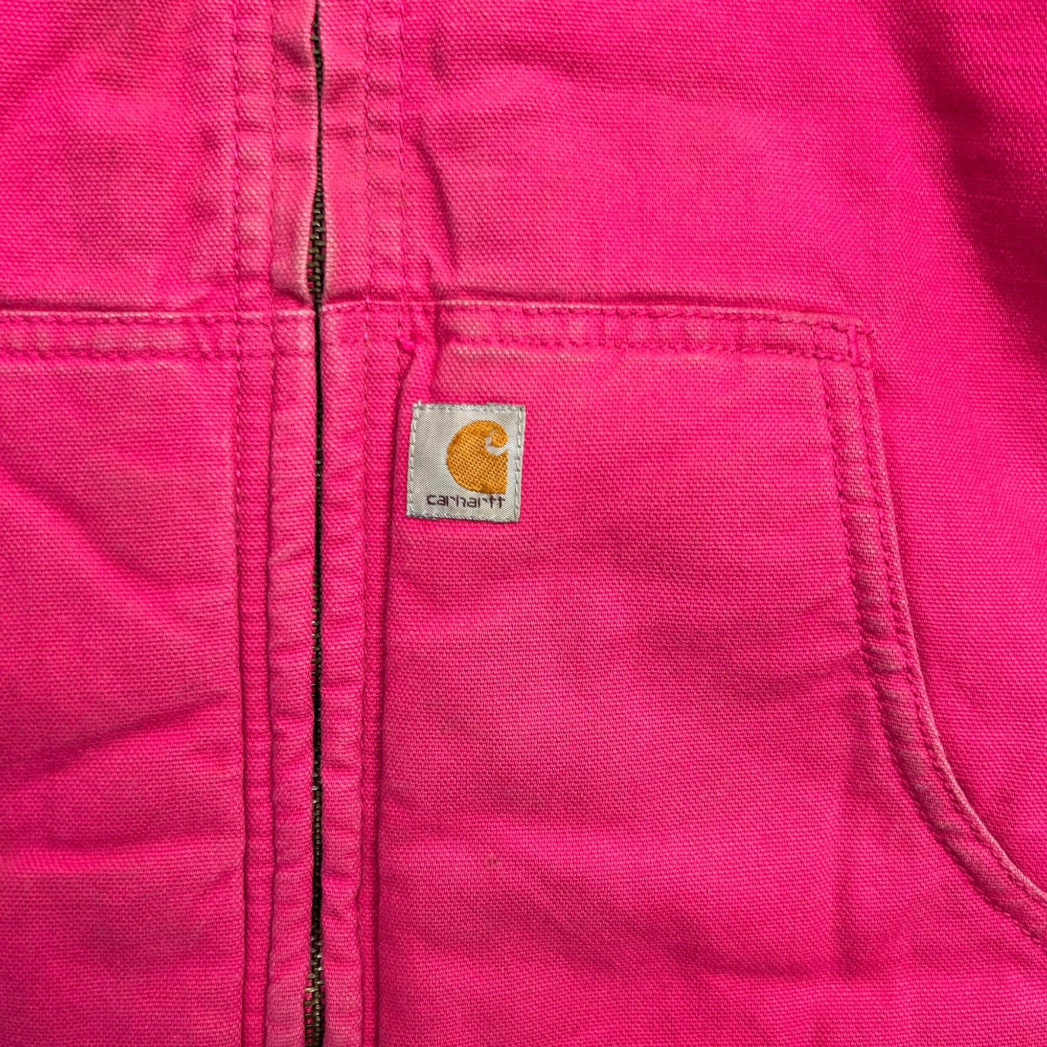 Vintage Carhartt Sherpa Lined Hoodied Pink Jacket