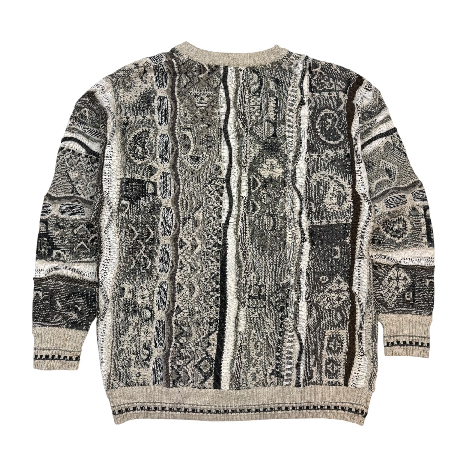 Vintage Idea Uomo 3D Knit Sweater White/Black