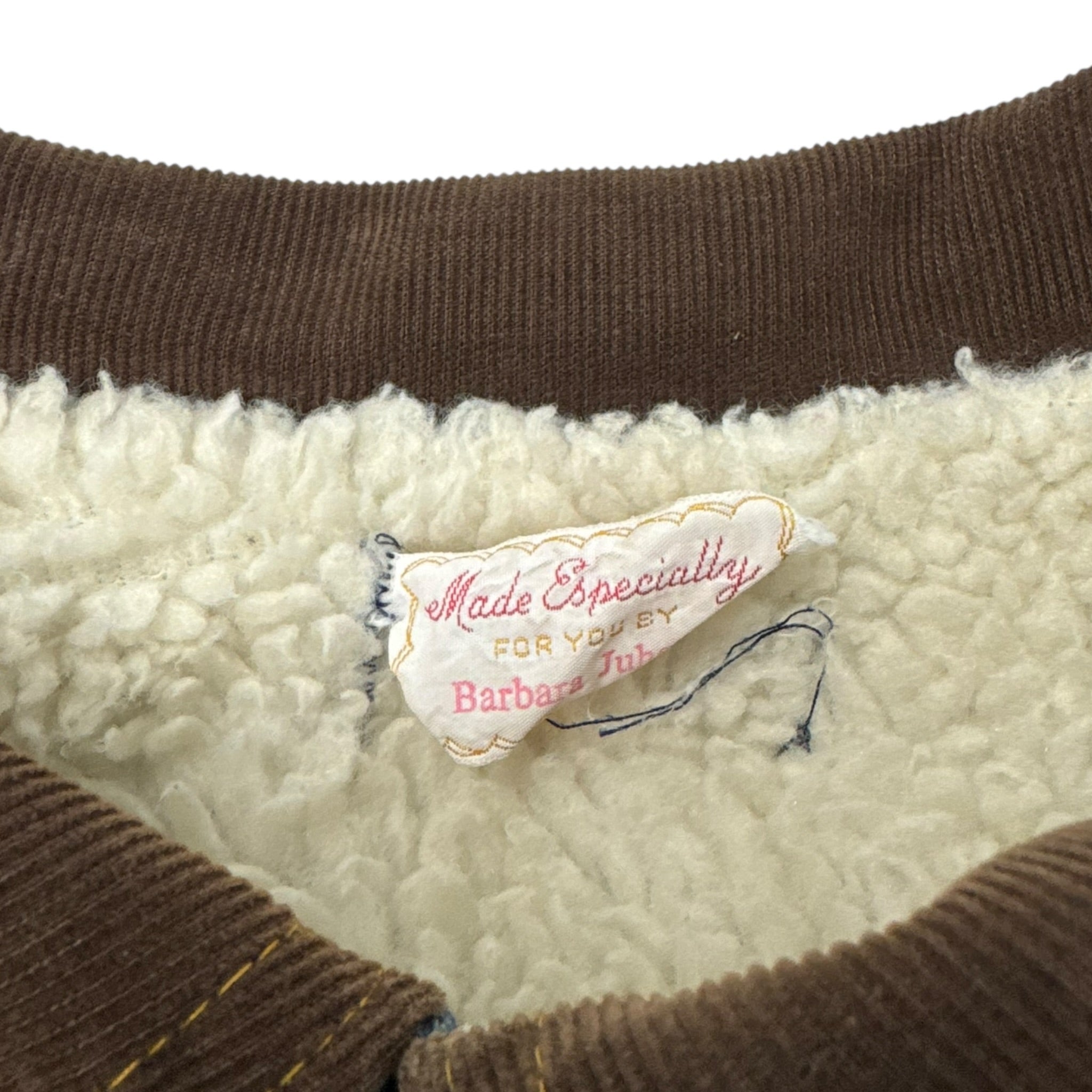 Vintage 70s Sherpa Lined Denim Embroidered Jacket