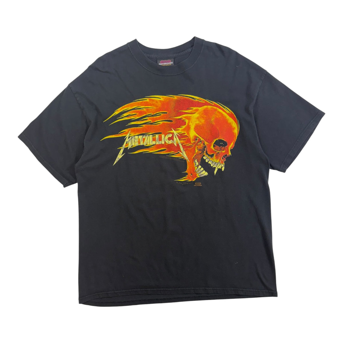 Vintage 1994 Metallica Flaming Skull T-Shirt Black