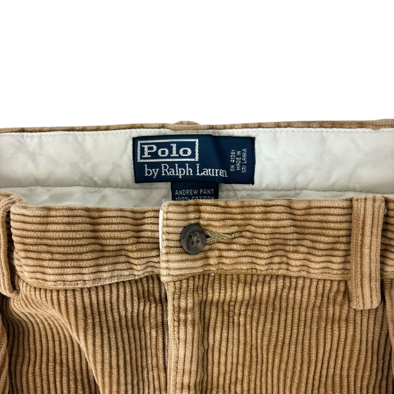 Vintage Polo Ralph Lauren Andrew Corduroy Pant Tan