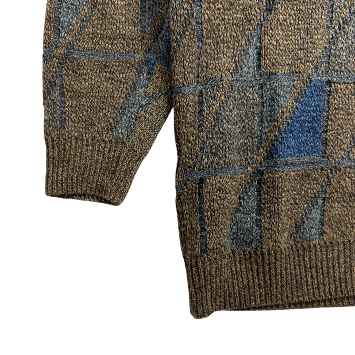 Vintage Jantzen Knit Pattern Sweater Brown/Blue