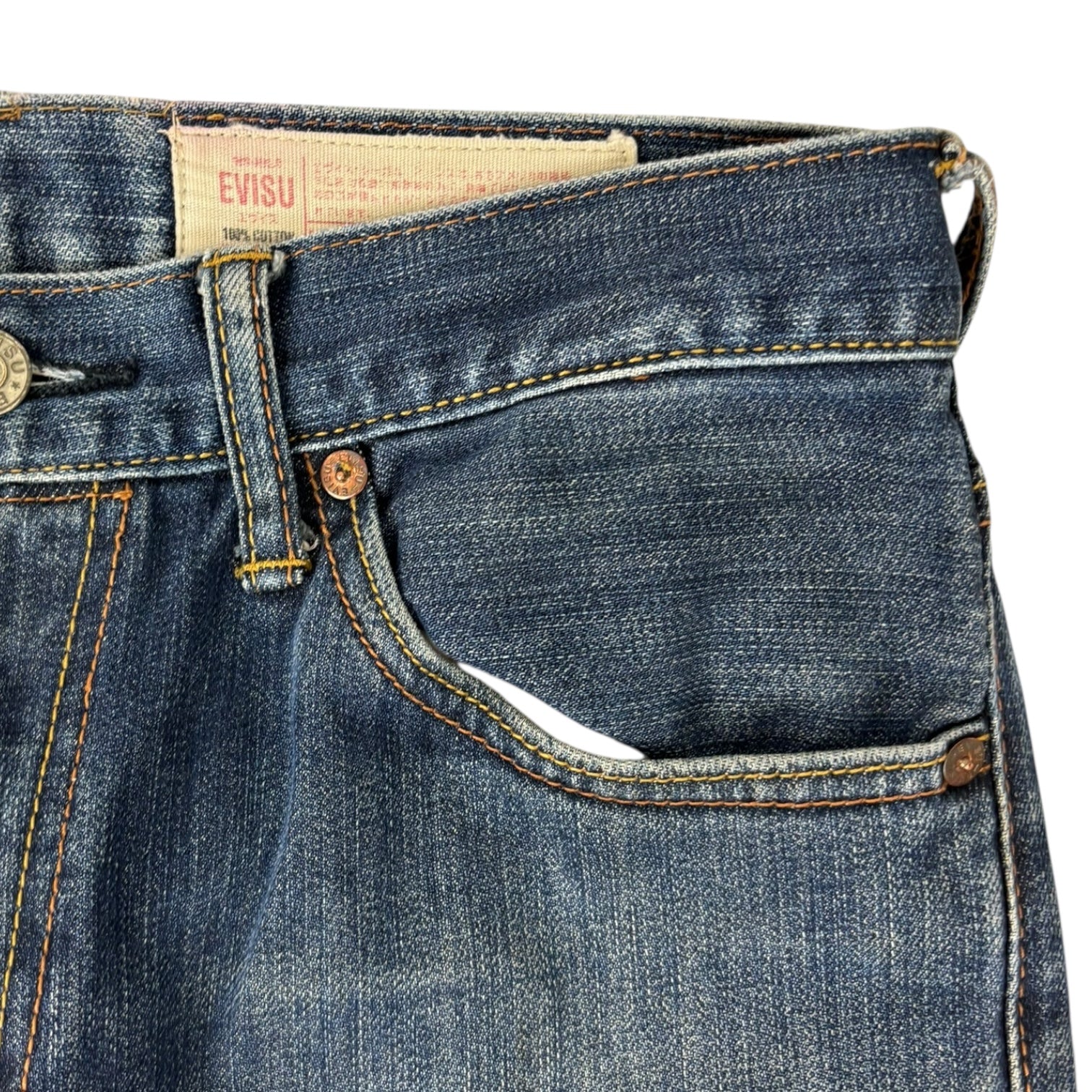 Evisu Big Diacock Robot Arch Straight-Leg Jean Dark Wash
