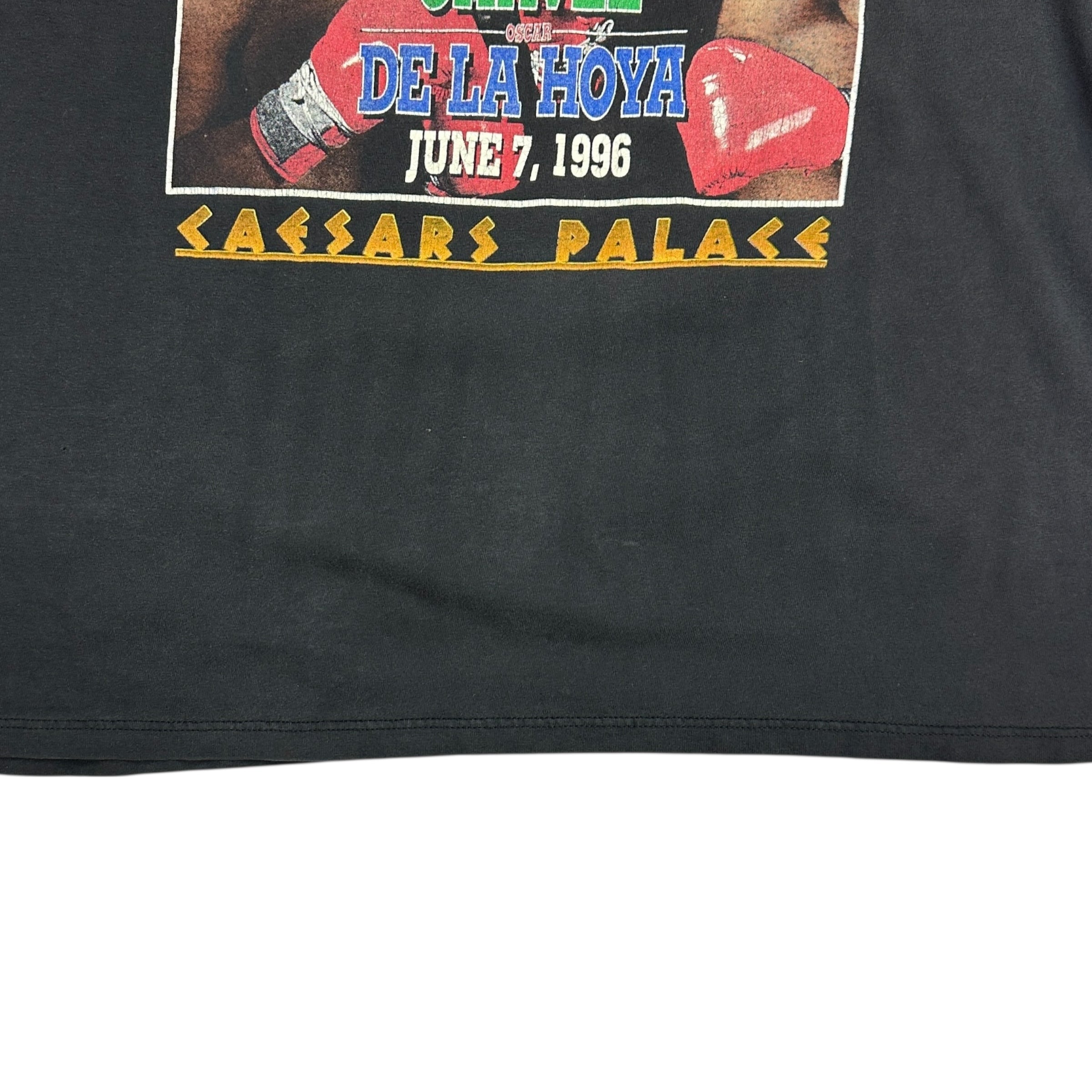 1996 Cesars Palace Ultimate Glory Chavez VS De La Hoya Tee Black