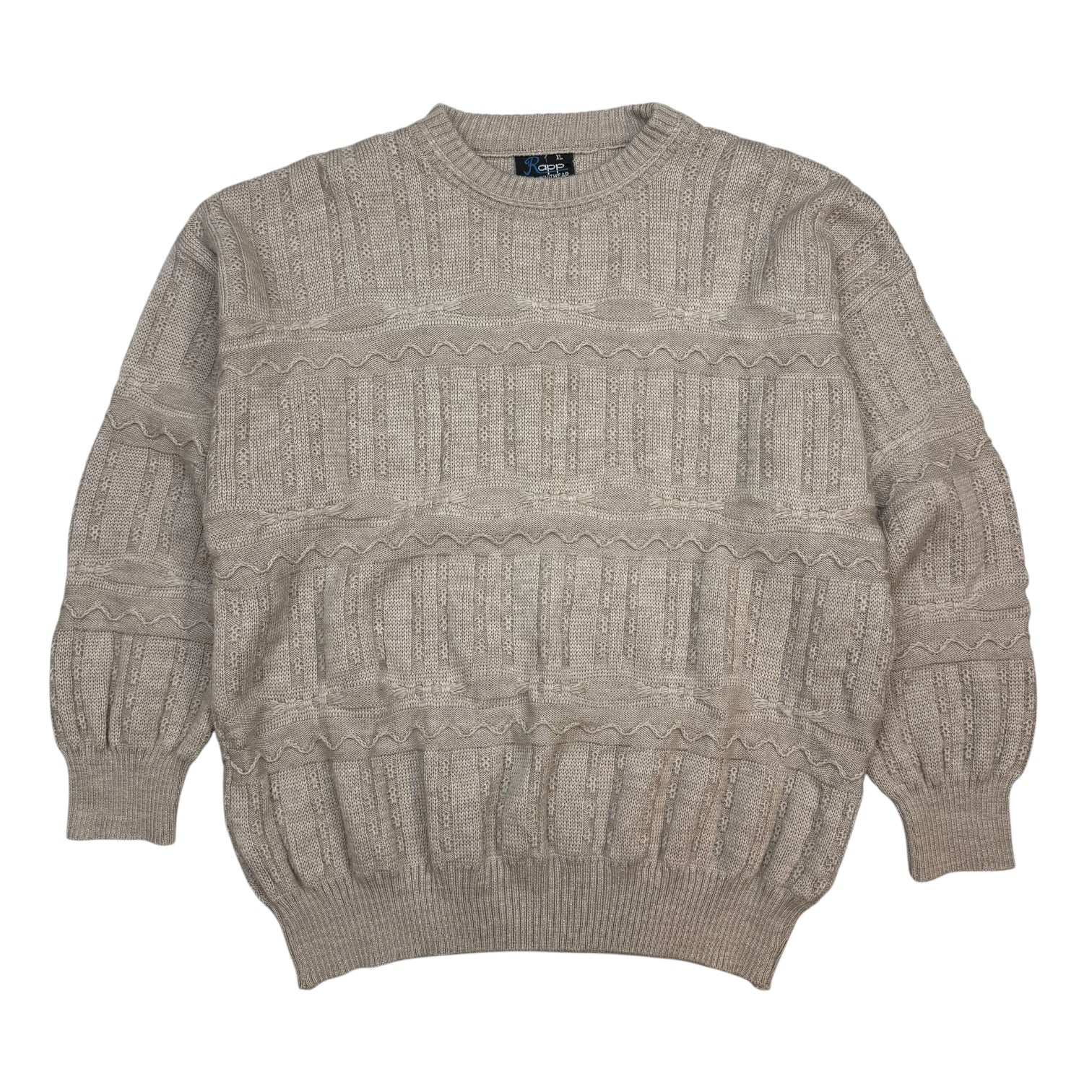 Vintage Rapp Knitwear 3D Knit Sweater White
