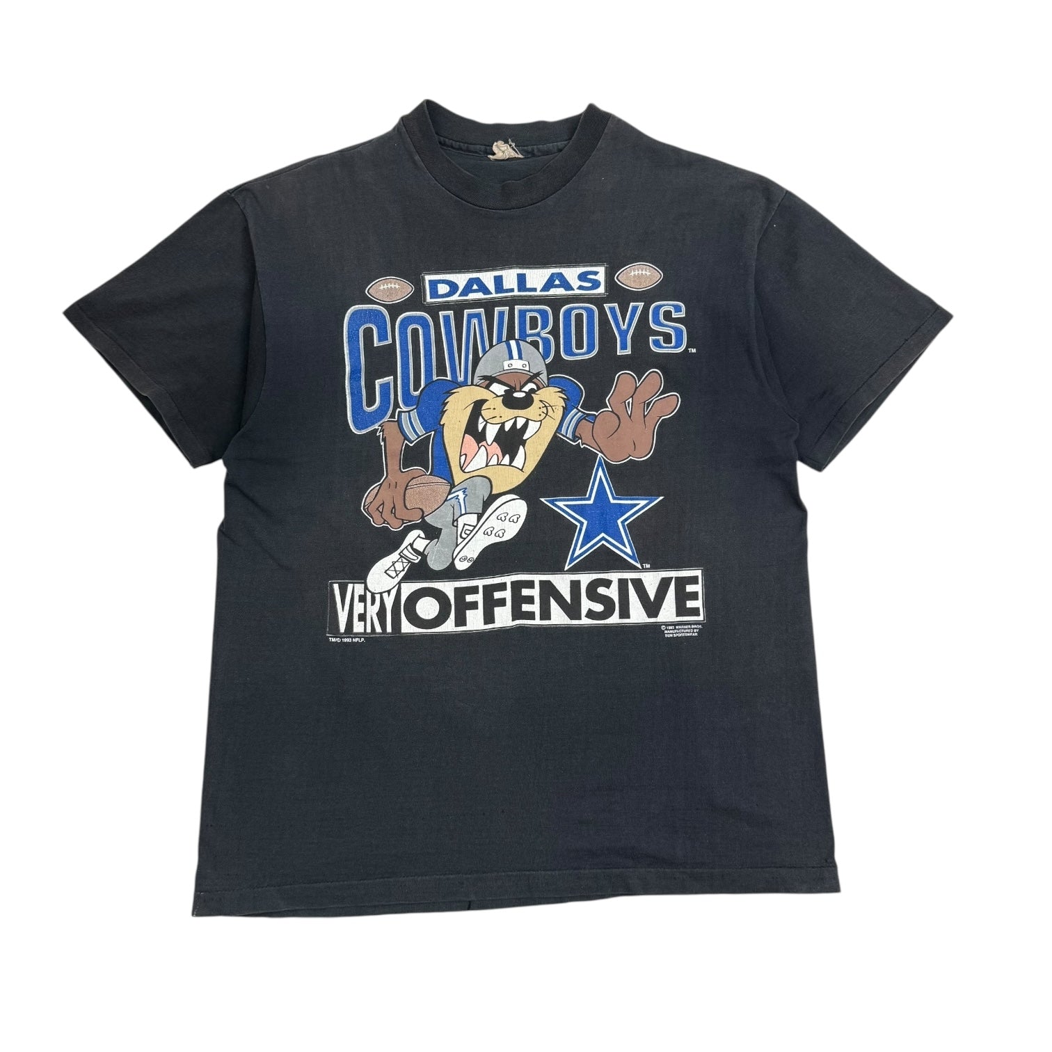 1993 NFL Dallas Cowboys Tasmanian Devil Tee Black