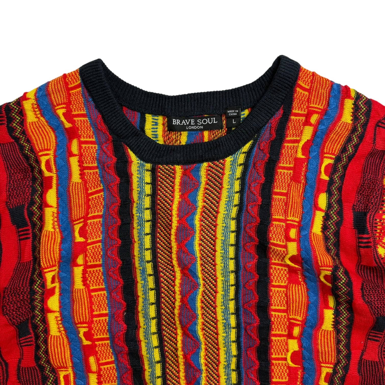 Vintage Brave Soul Coogi Style Knit Sweater