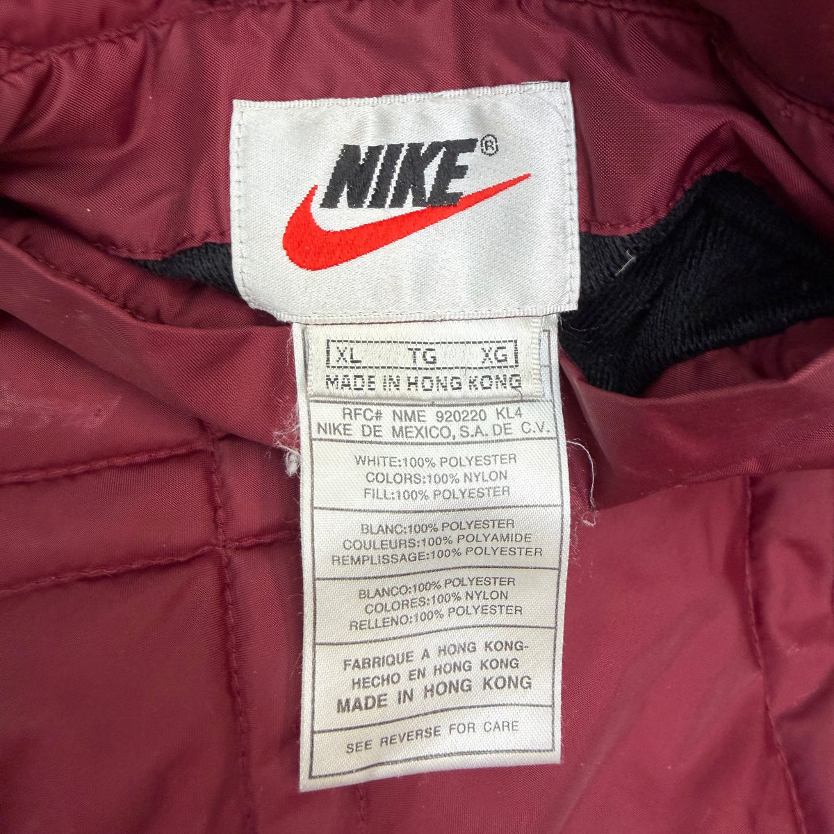 Vintage Nike Quilted Reversible Swoosh Puffer Jacket Red/Black