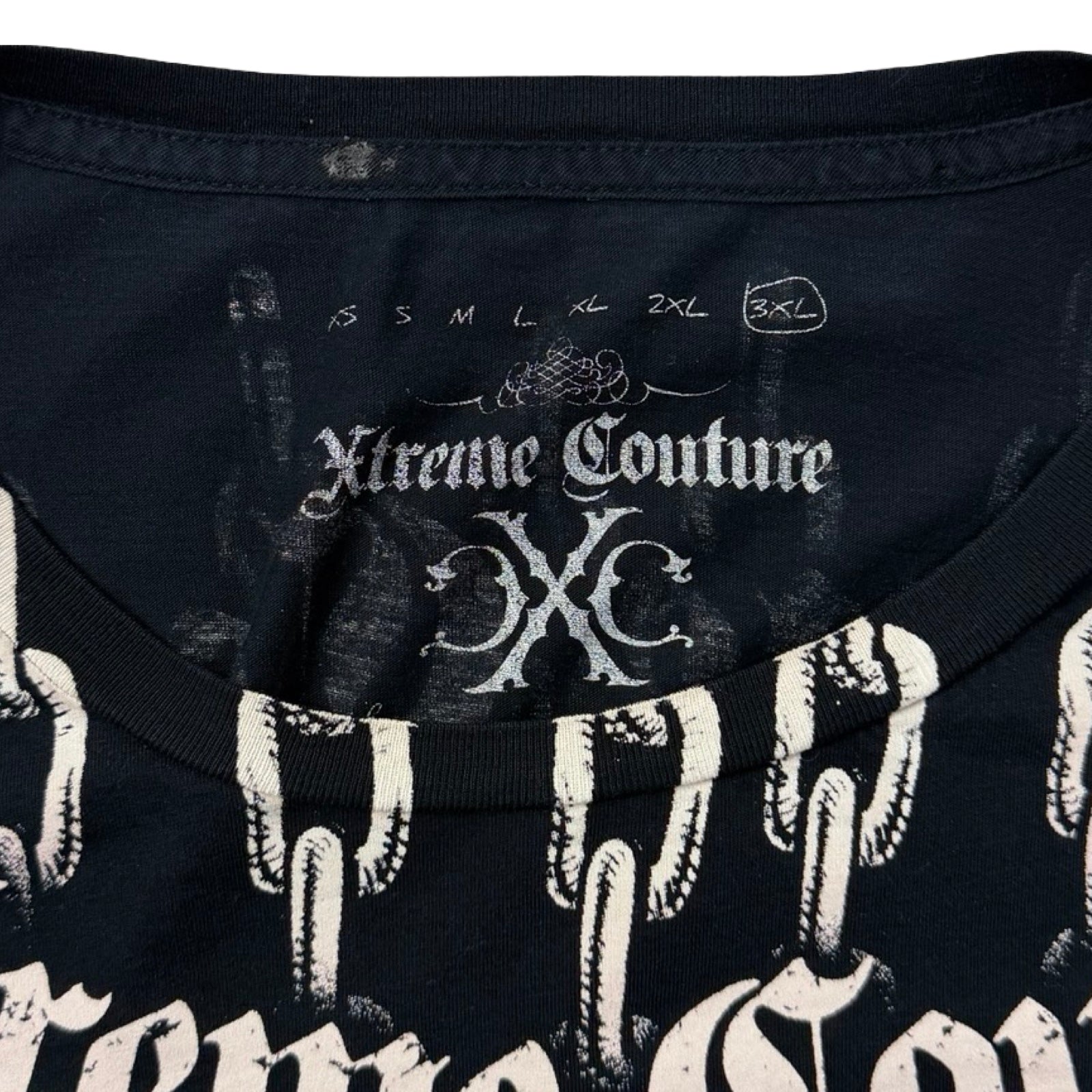 Vintage Y2K Xtreme Couture Chained Wolves Rampage T-Shirt Navy