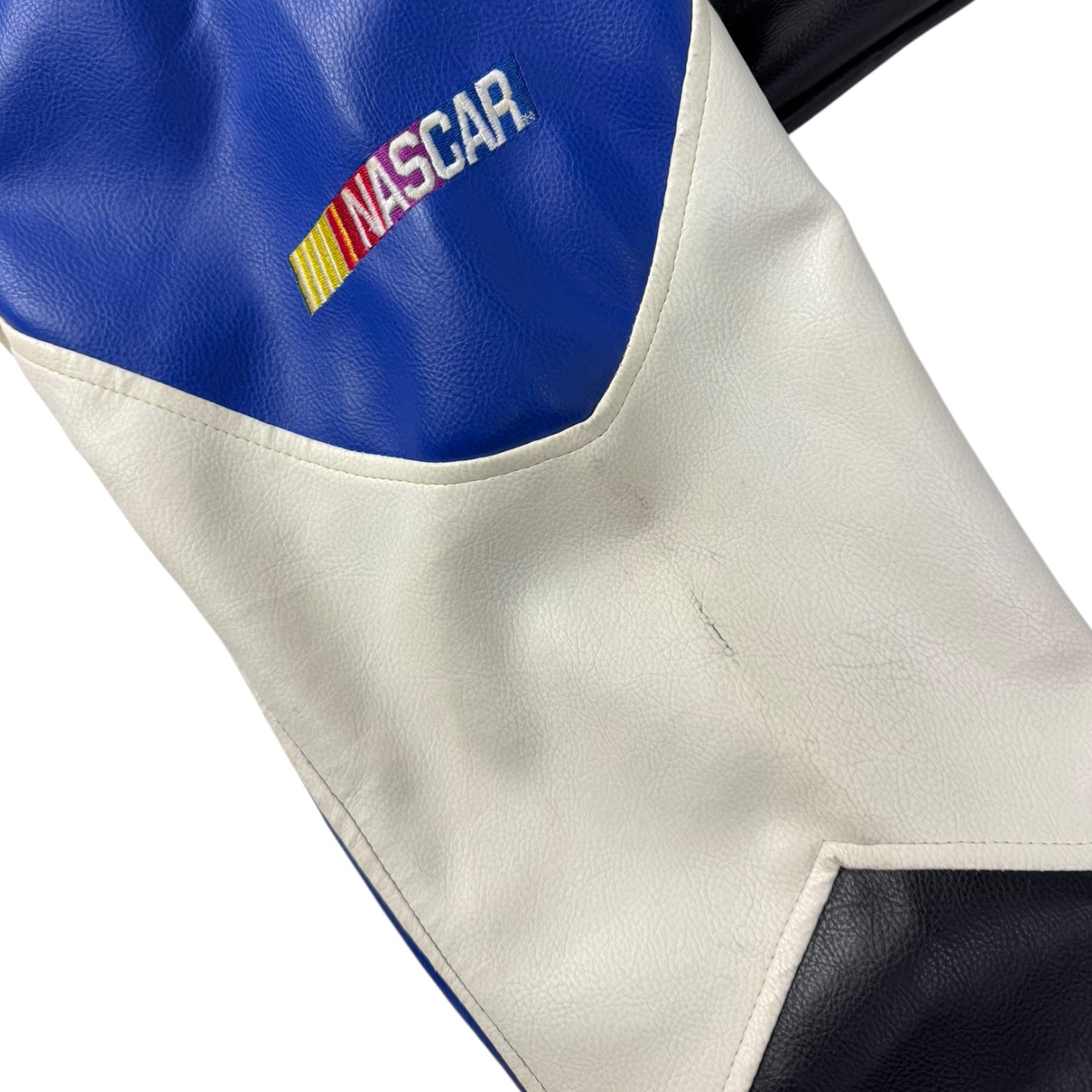 Vintage Lowes Jimmie Johnson Leather Racing Jacket Black/Blue