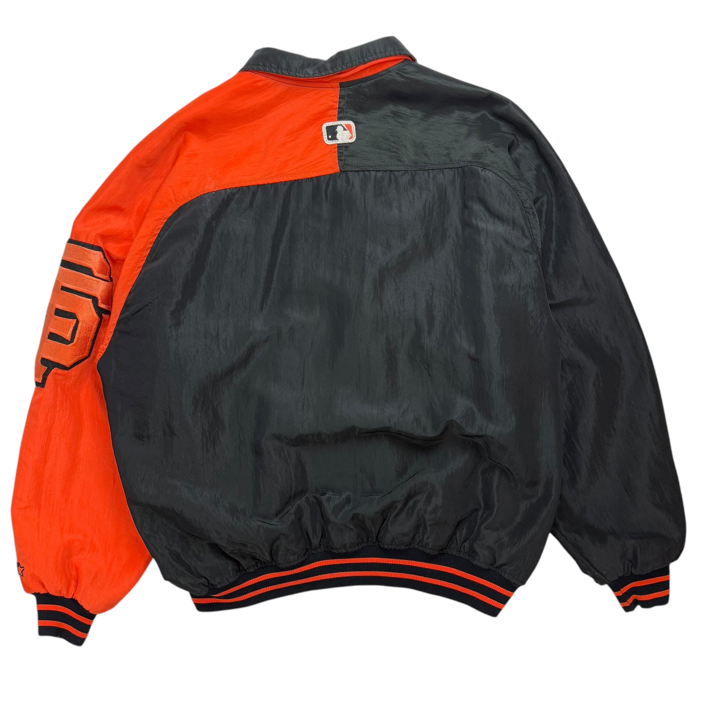 Vintage Starter Diamond Collection San Francisco Giants Bomber Jacket Black/Orange